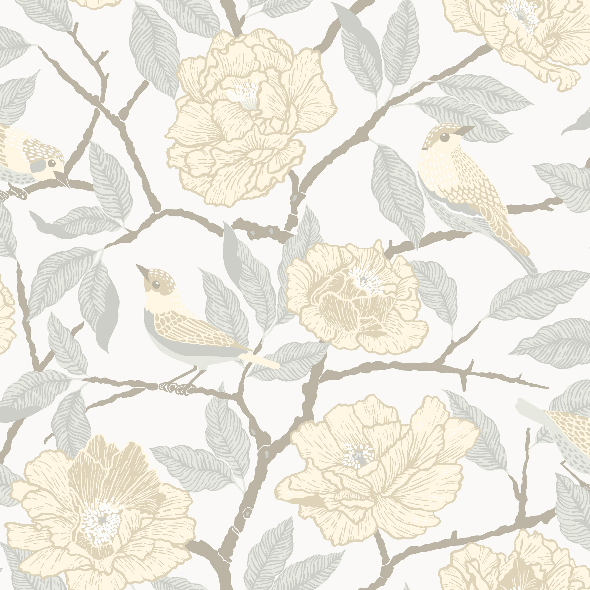 Rasch Textil Vliestapete Fagelsang Blumen 034022