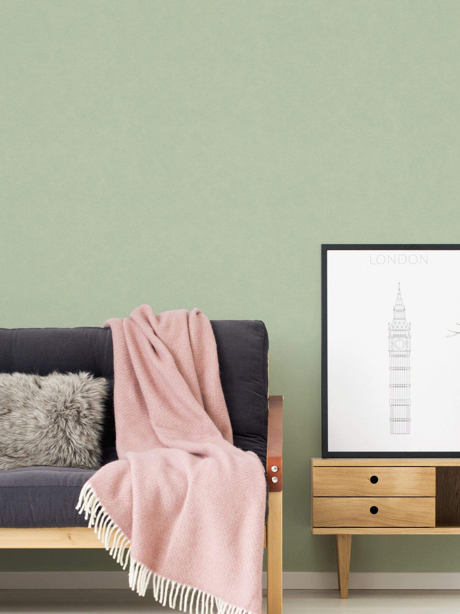 AS Vliestapete Pop Style Unitapete grün 375094