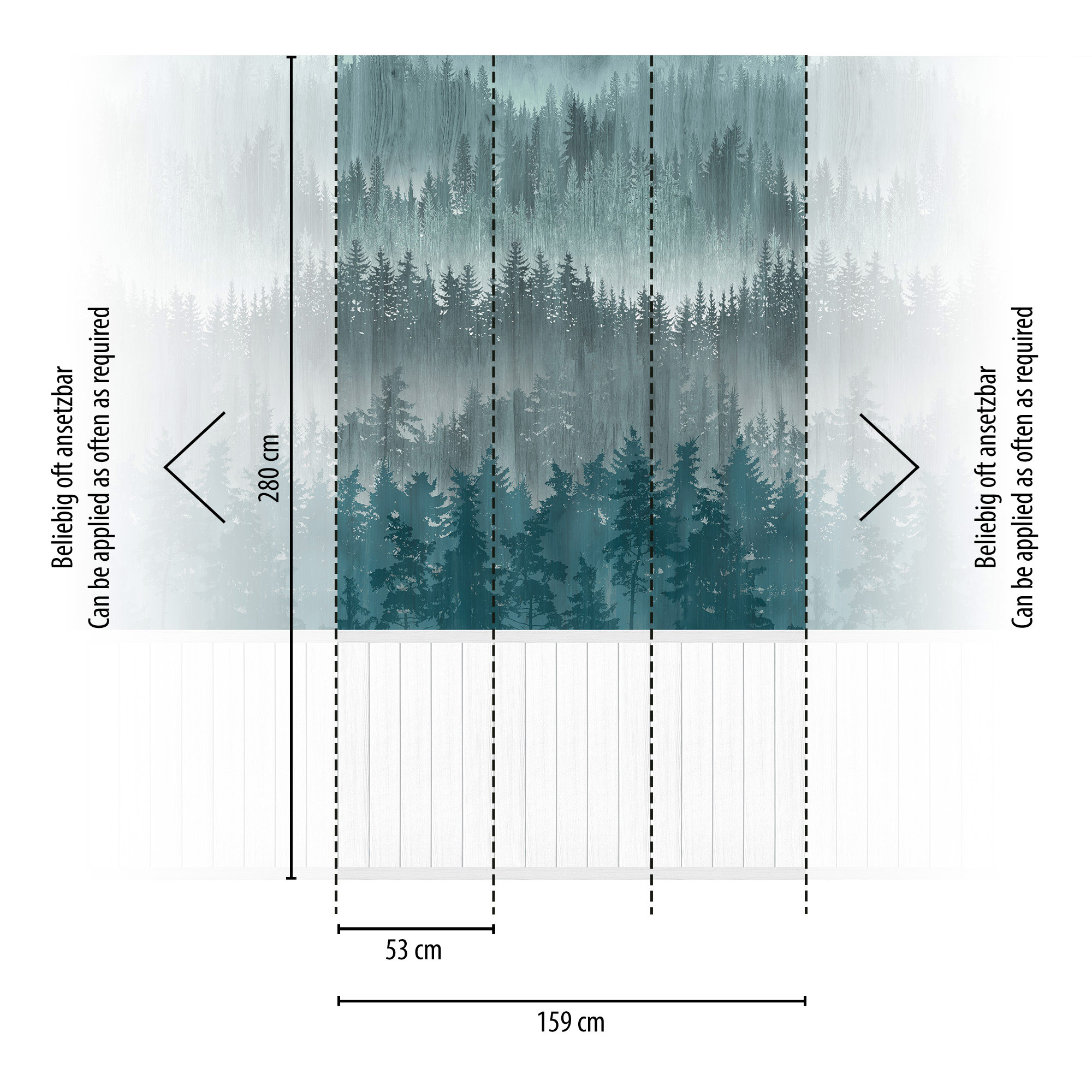 AS Vliestapete Wallpanel weiß Wald 398111