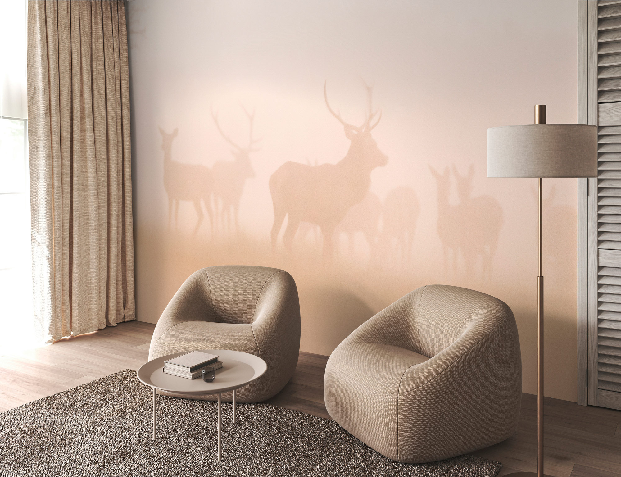 AS Fototapete Walls by Patel 5 Hirsche Oange DD134699