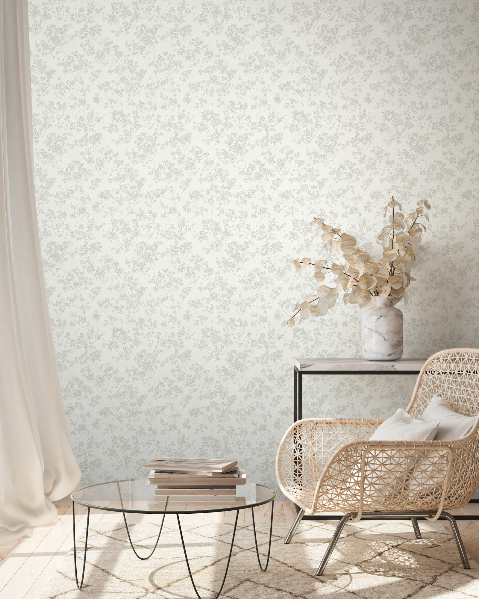 AS Vliestapete Casual Living Weiß Blümchen 395482
