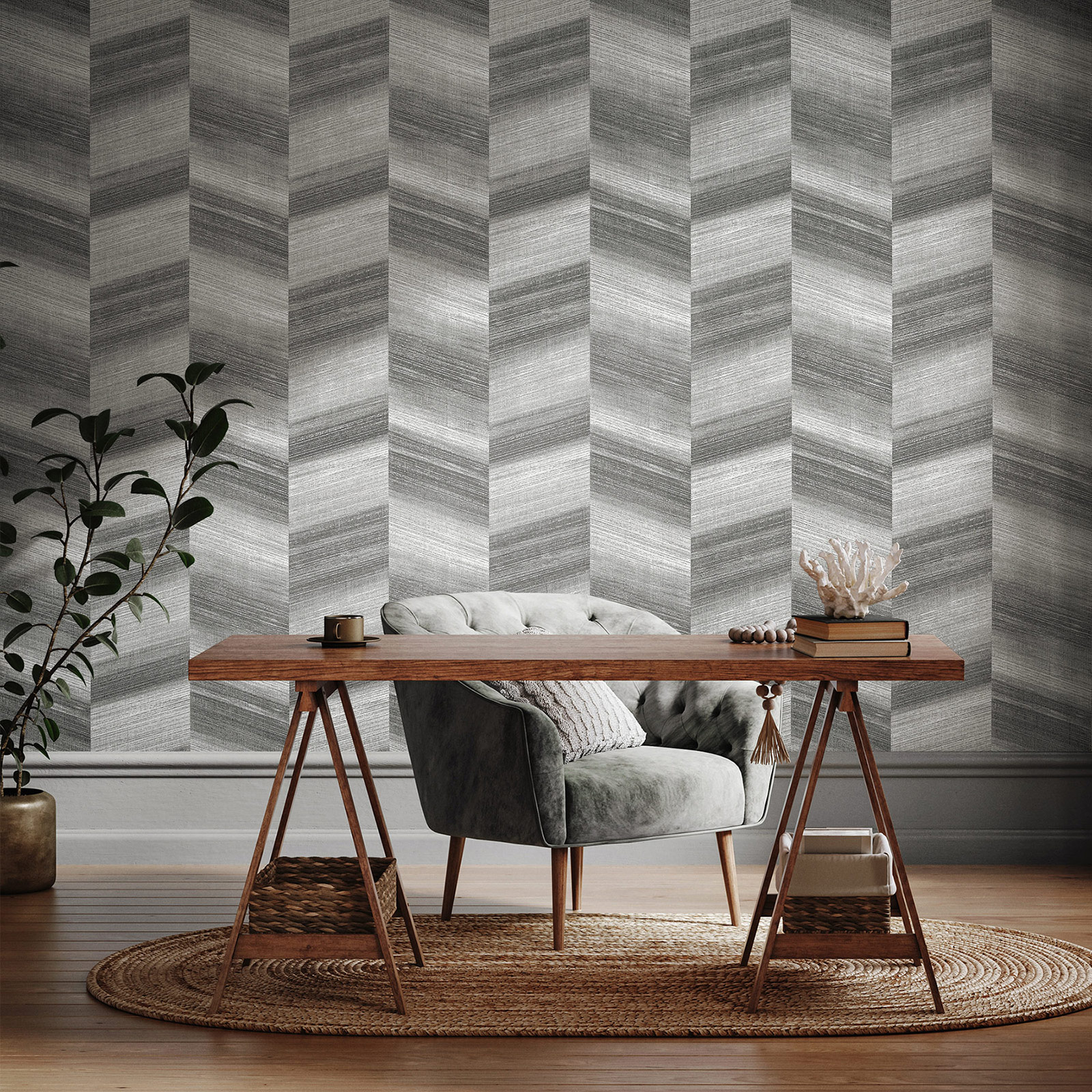 Hohenberger Vliestapete Divino Picus Anthracite 65286