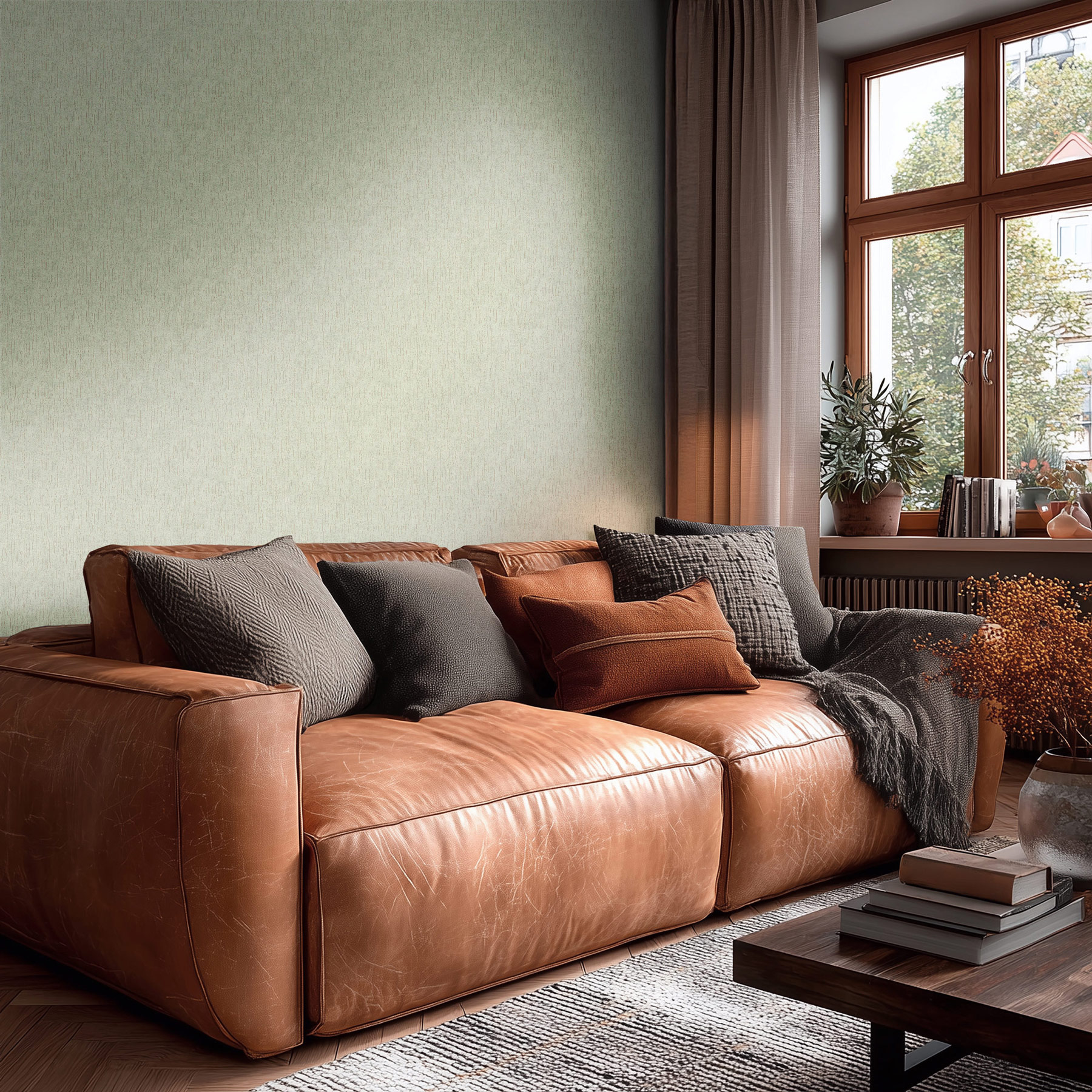 AS Vliestapete MS Vibes & Styles Unitapete Grün 792015