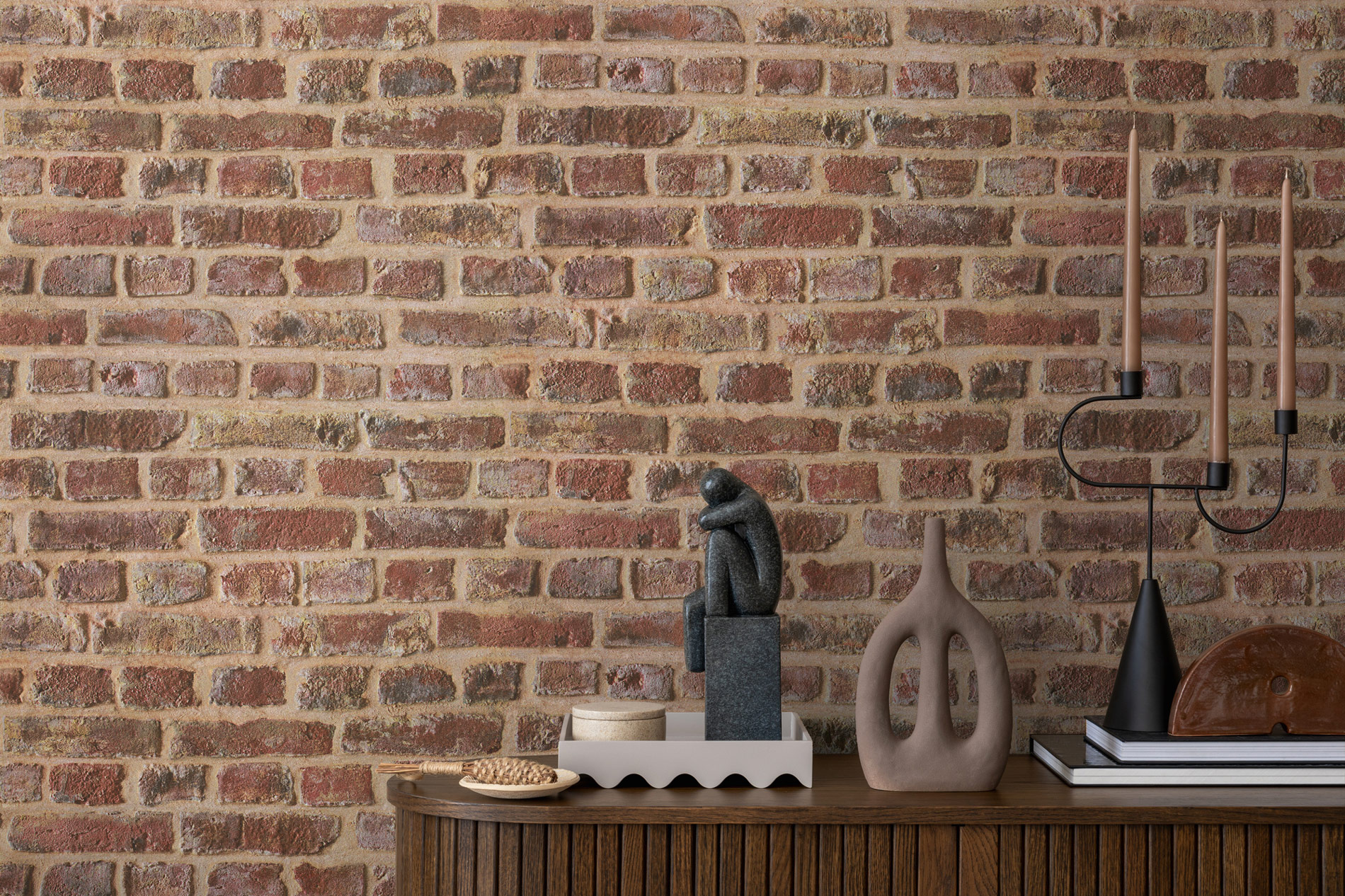 AS Tapete Authentic Walls 2 Steinoptik Mauer Rot 302191