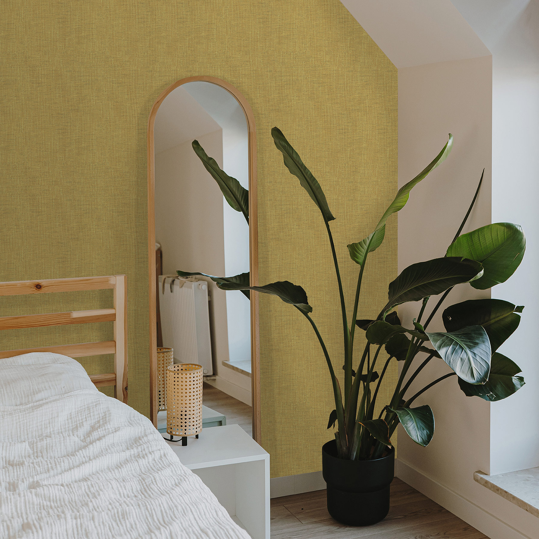 Hohenberger Vliestapete Tesoro Collage Uni Giallo 65603