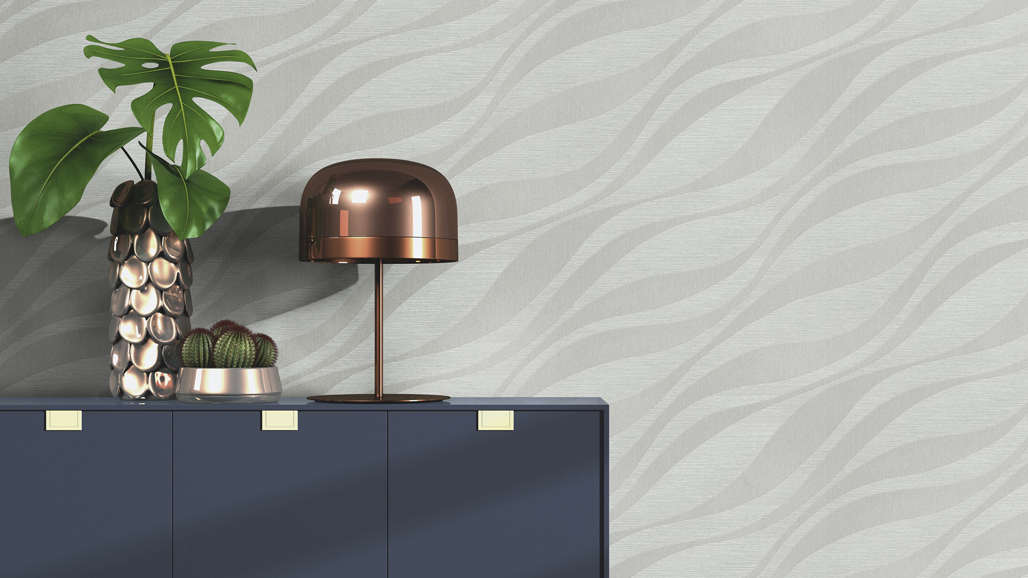 Rasch Vliestapete Sky Lounge Glanz Wellen 608069