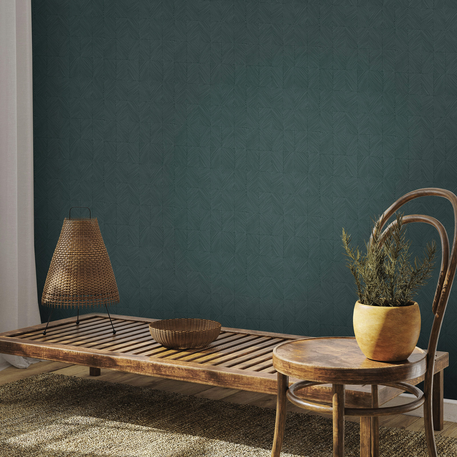 Hohenberger Vliestapete Chalk Rhompus Smaragd 65510