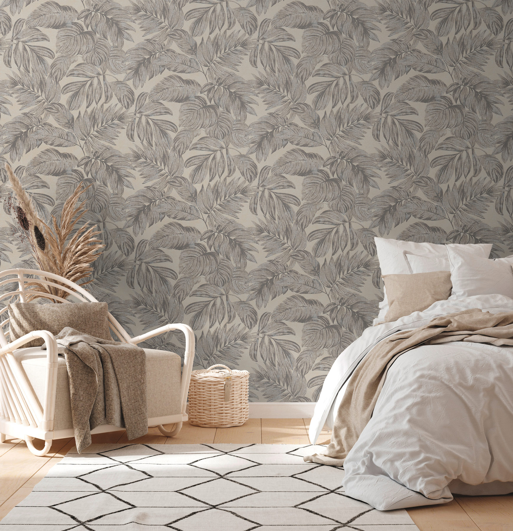 AS Vliestapete Casual Living Braun Blätter 393402