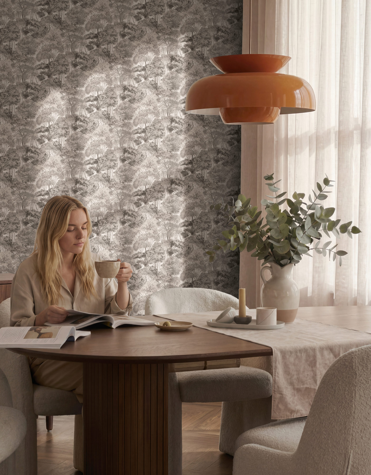 AS Vliestapete Trend Spectrum Waldtapete Grau 792274