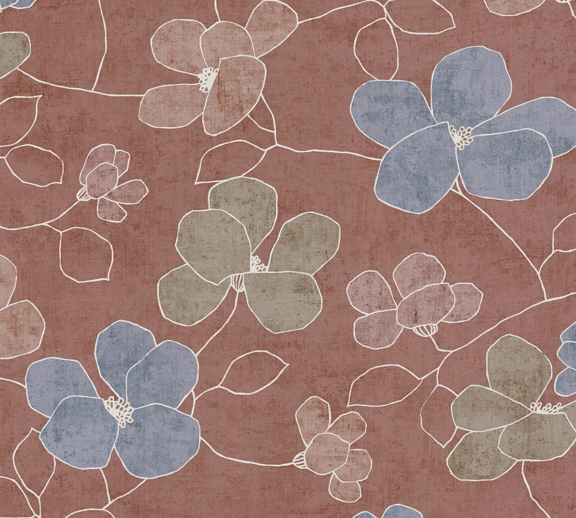 AS Vliestapete Nordic Feeling Blumen Braun 791471