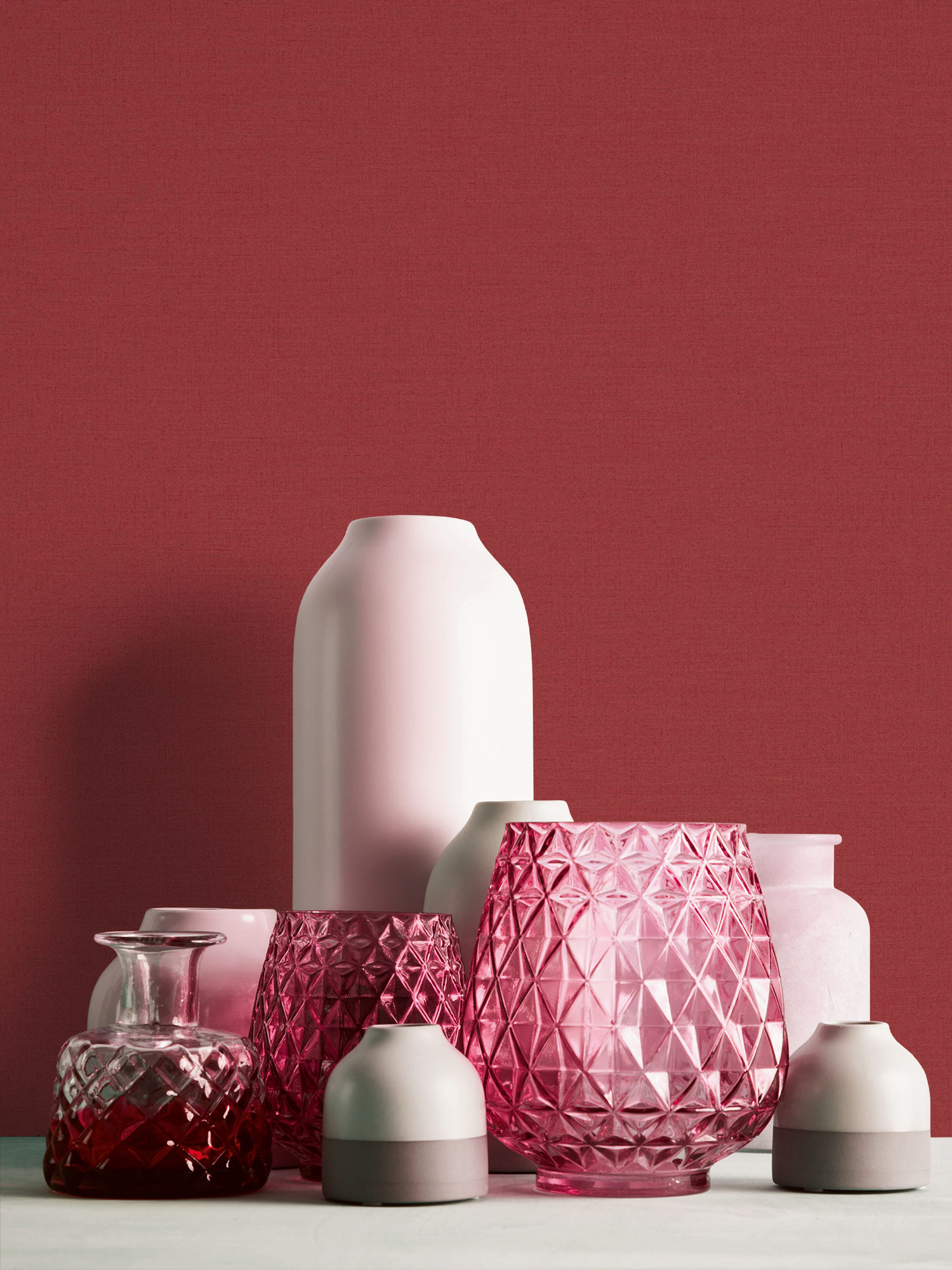 AS Vliestapete Colourful World Unitapete Rot 390981