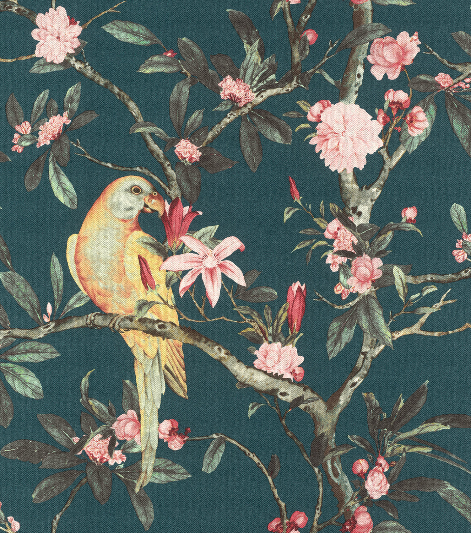 Rasch Vliestapete Poetry II Papagei Zweige blau 543353