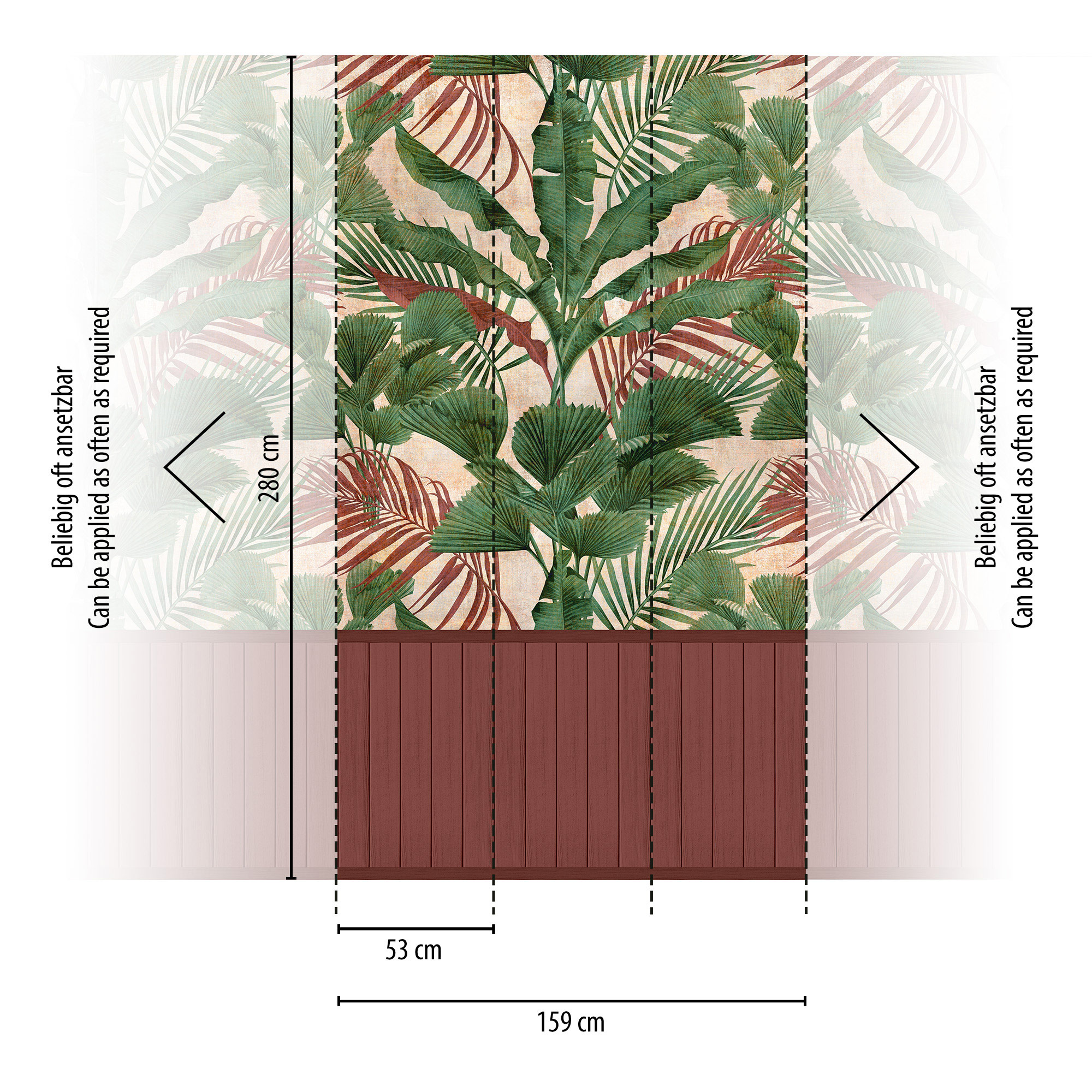 AS Vliestapete Wallpanel grün Dschungel 398081