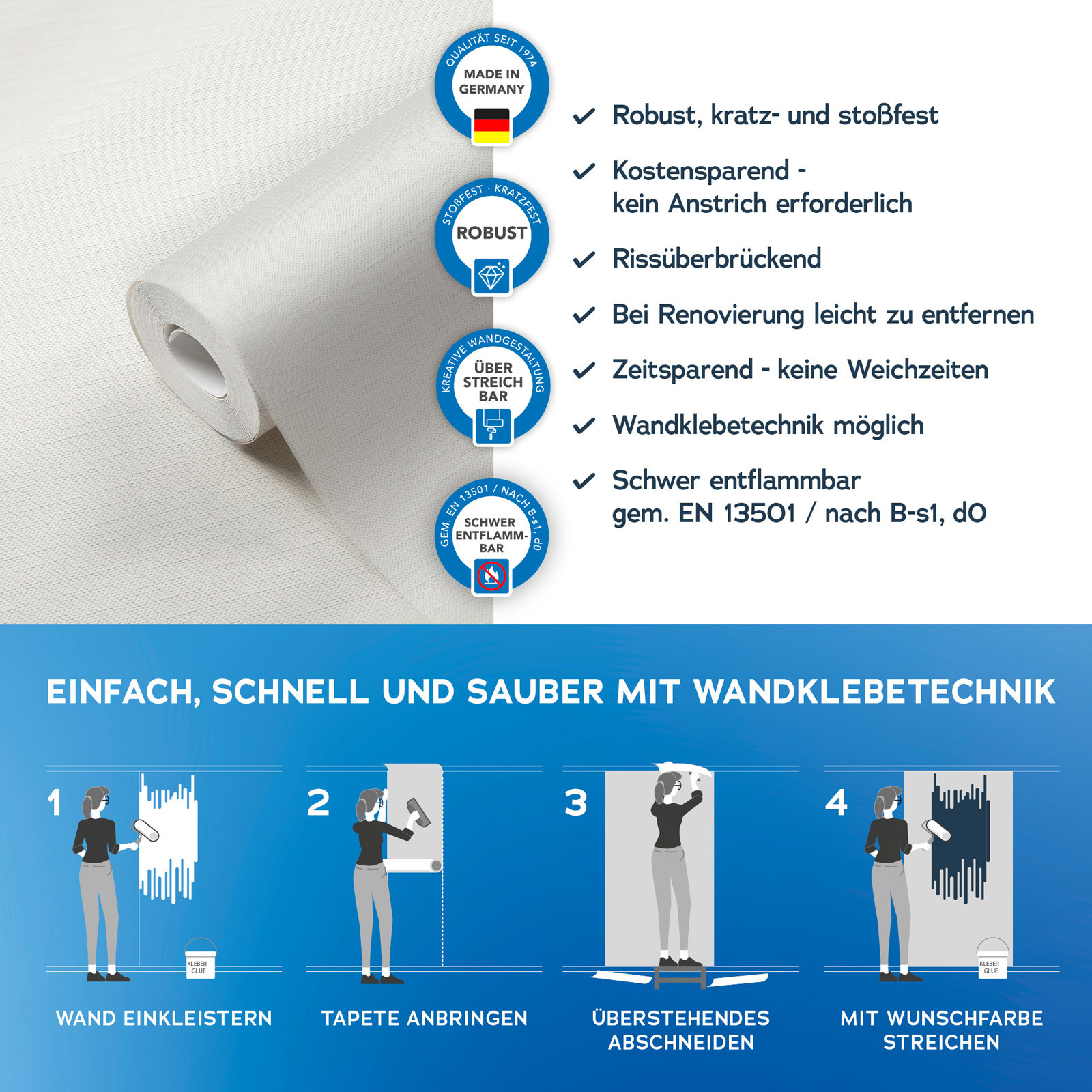 AS Vliestapete Meistervlies 8 überstreichbar 323613