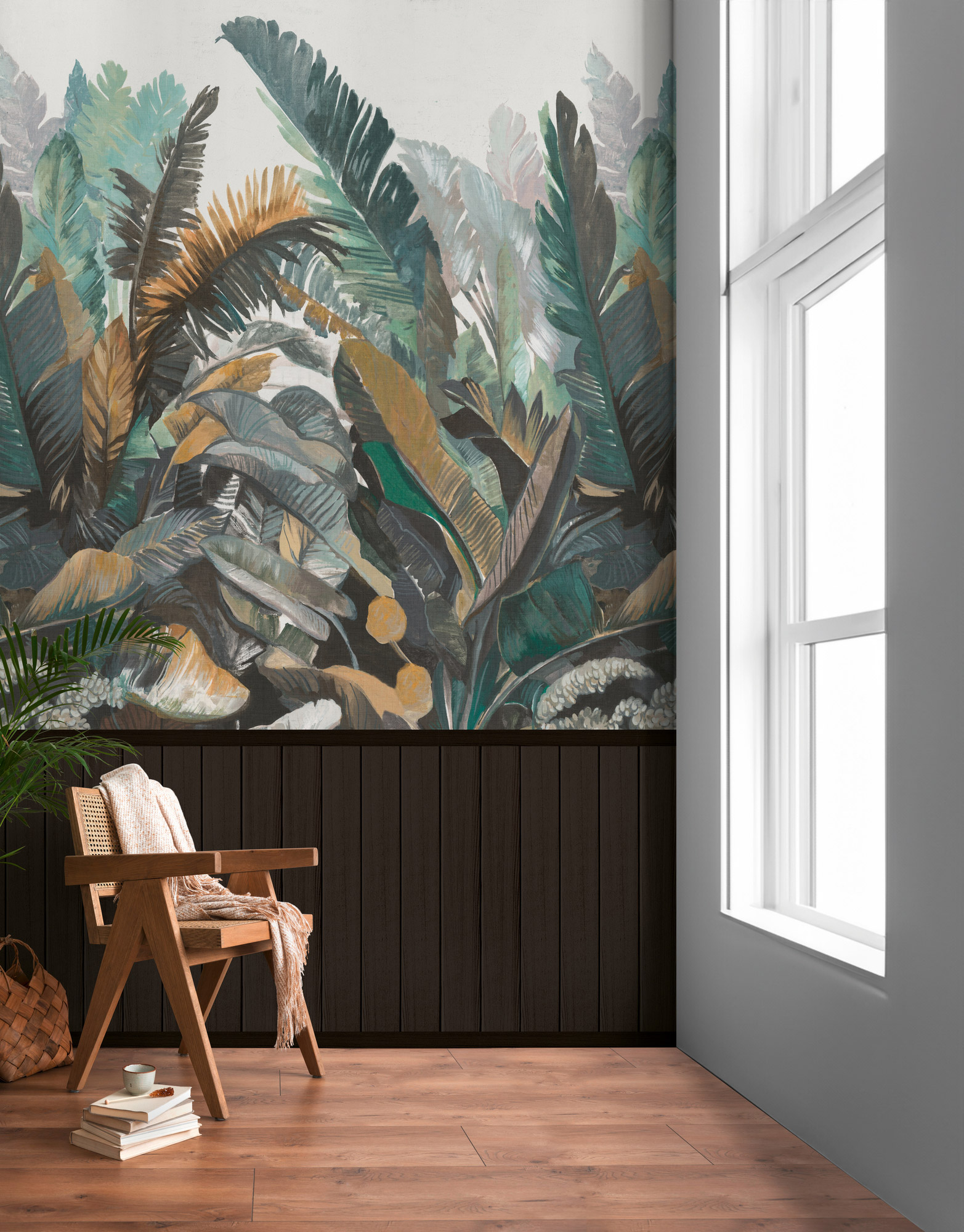 AS Vliestapete Wallpanel schwarz Dschungel 398091