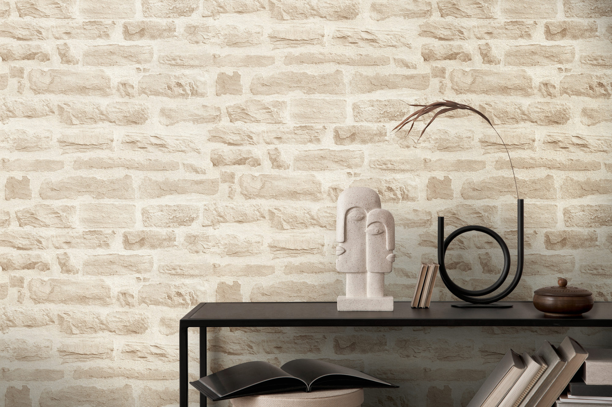 AS Vliestapete Elements 2 Steintapete Beige Mauer 355803