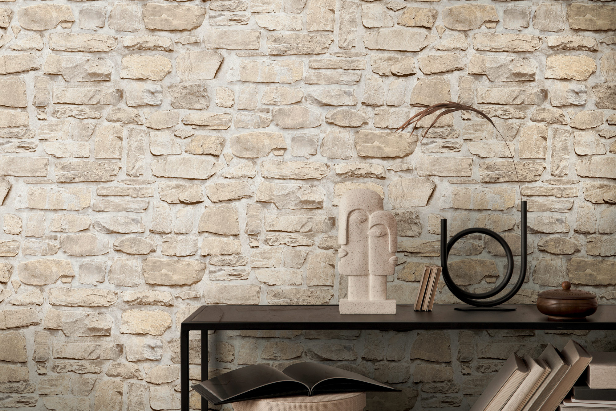 AS Vliestapete Elements 2 Steintapete Beige Mauer 363703