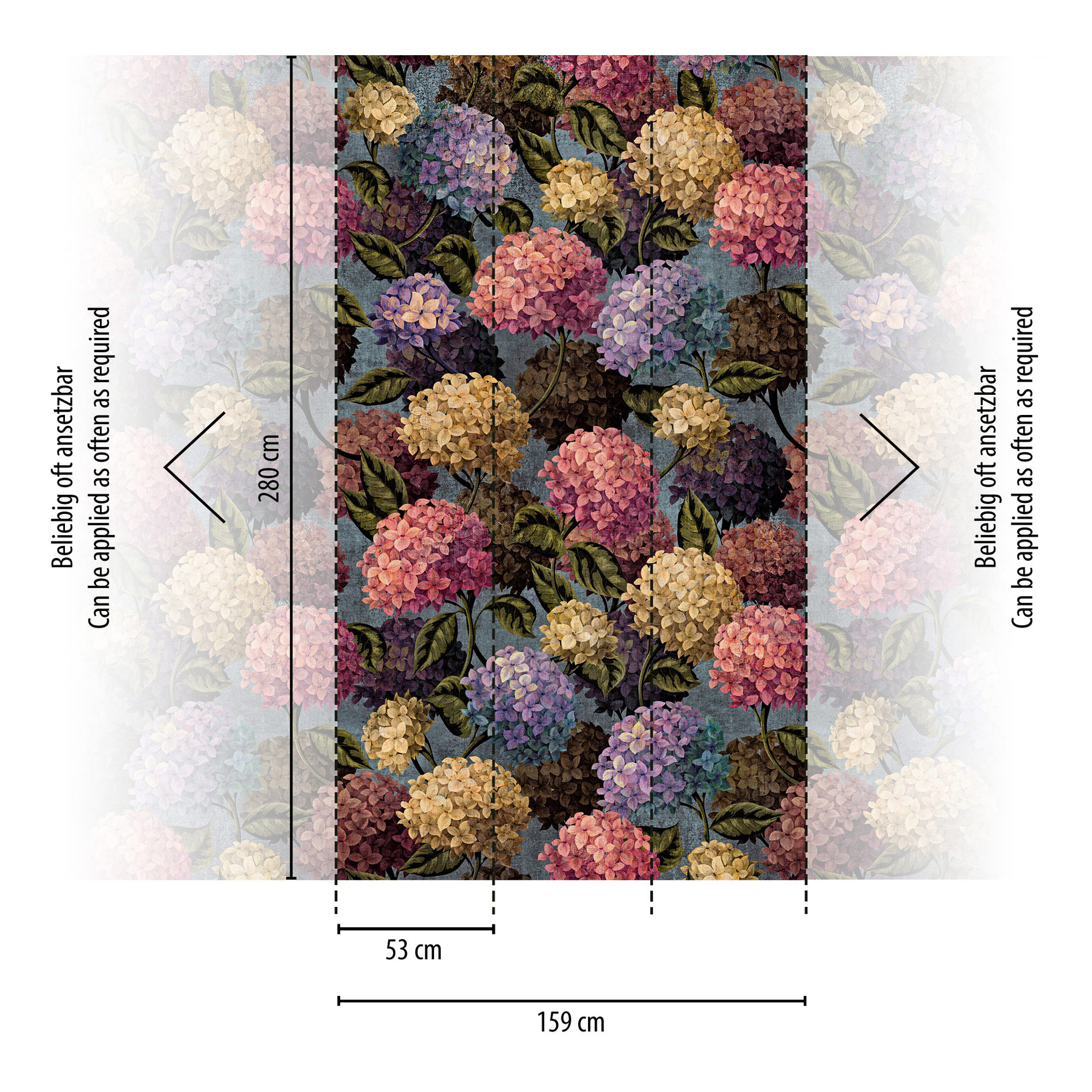 AS Fototapete The Wall 4 Blumen Blau 792489
