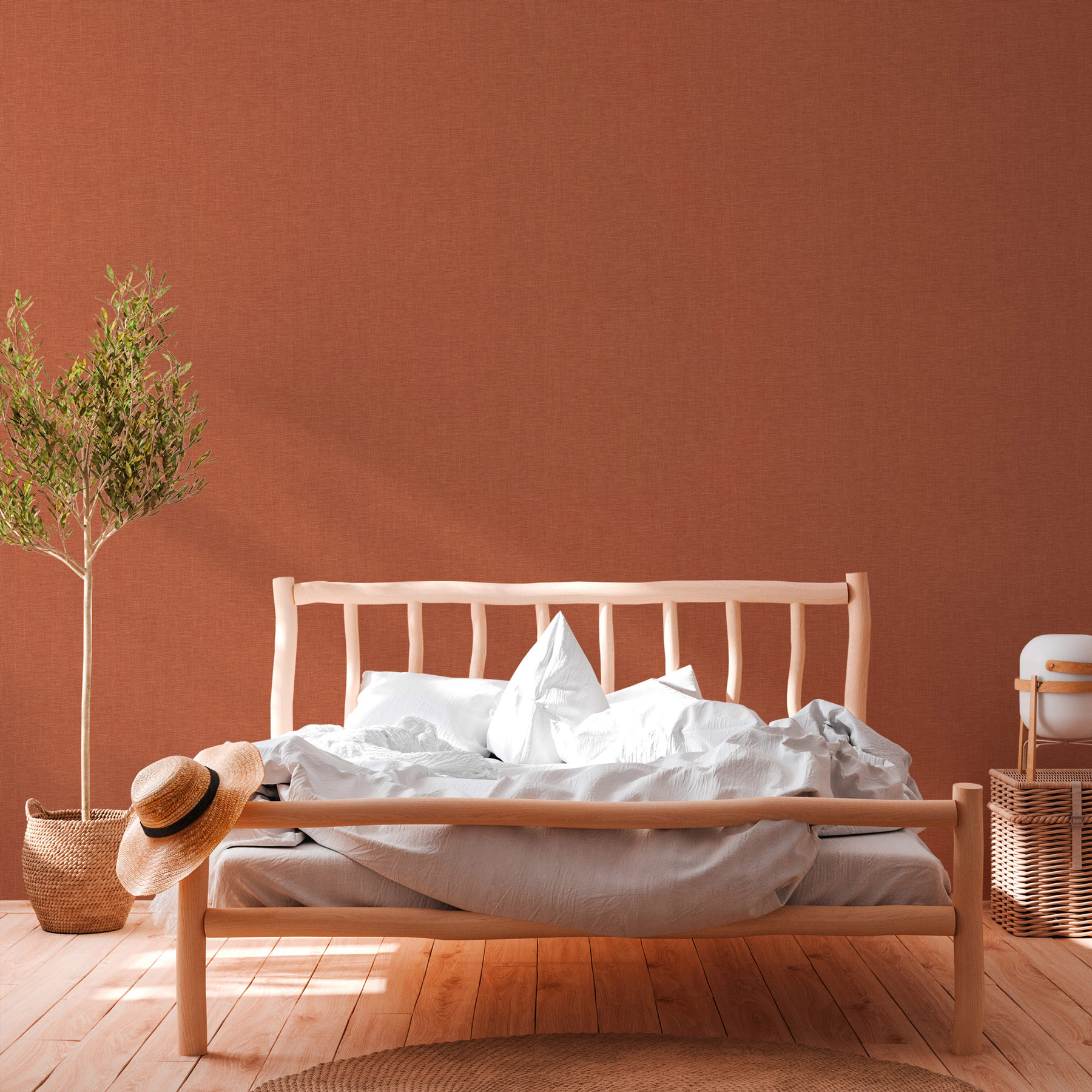 AS Vliestapete #Hygge Stoffoptik orange 386137