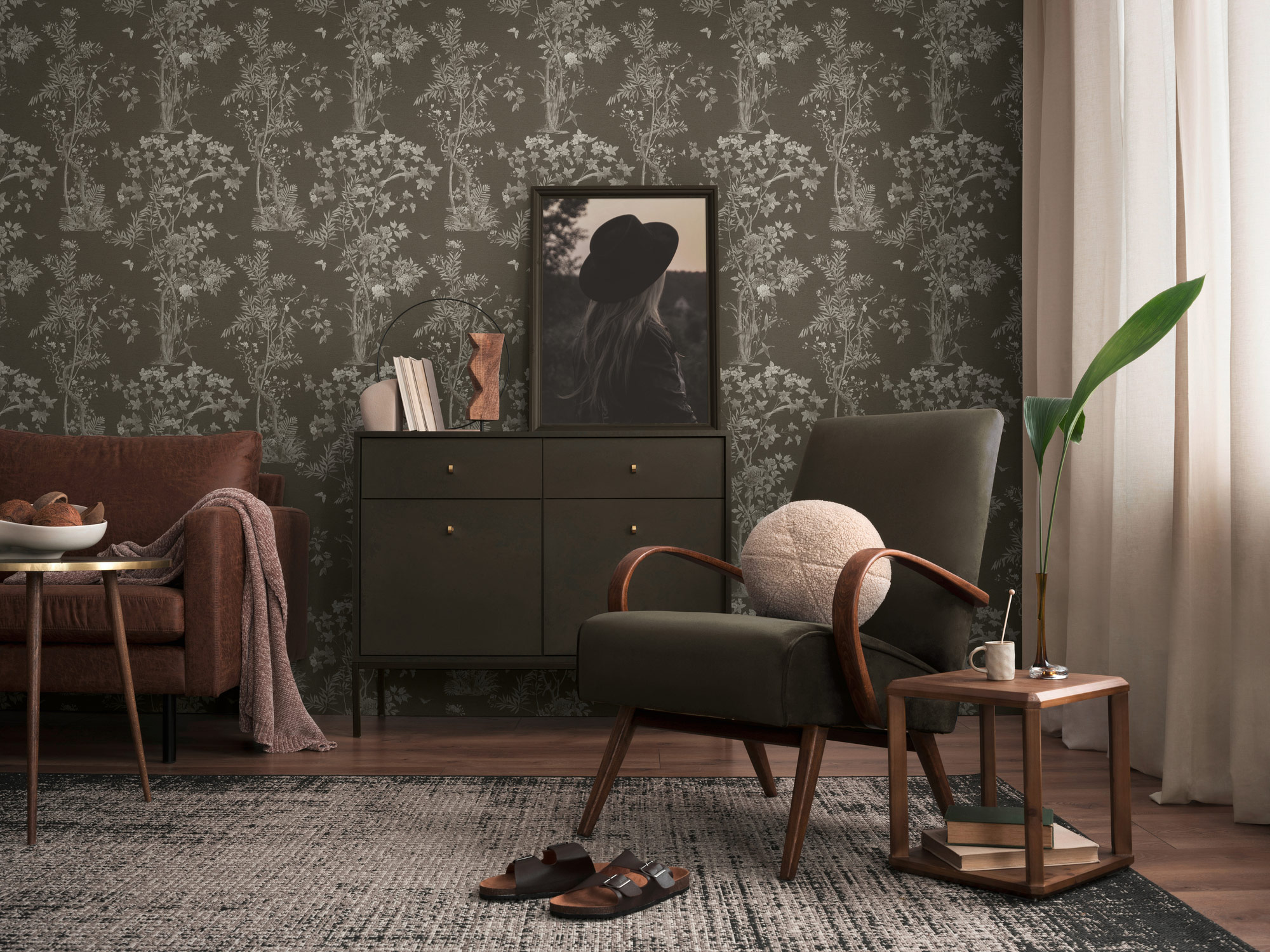 AS Vliestapete History of Art 2 Floral Schwarz 790436