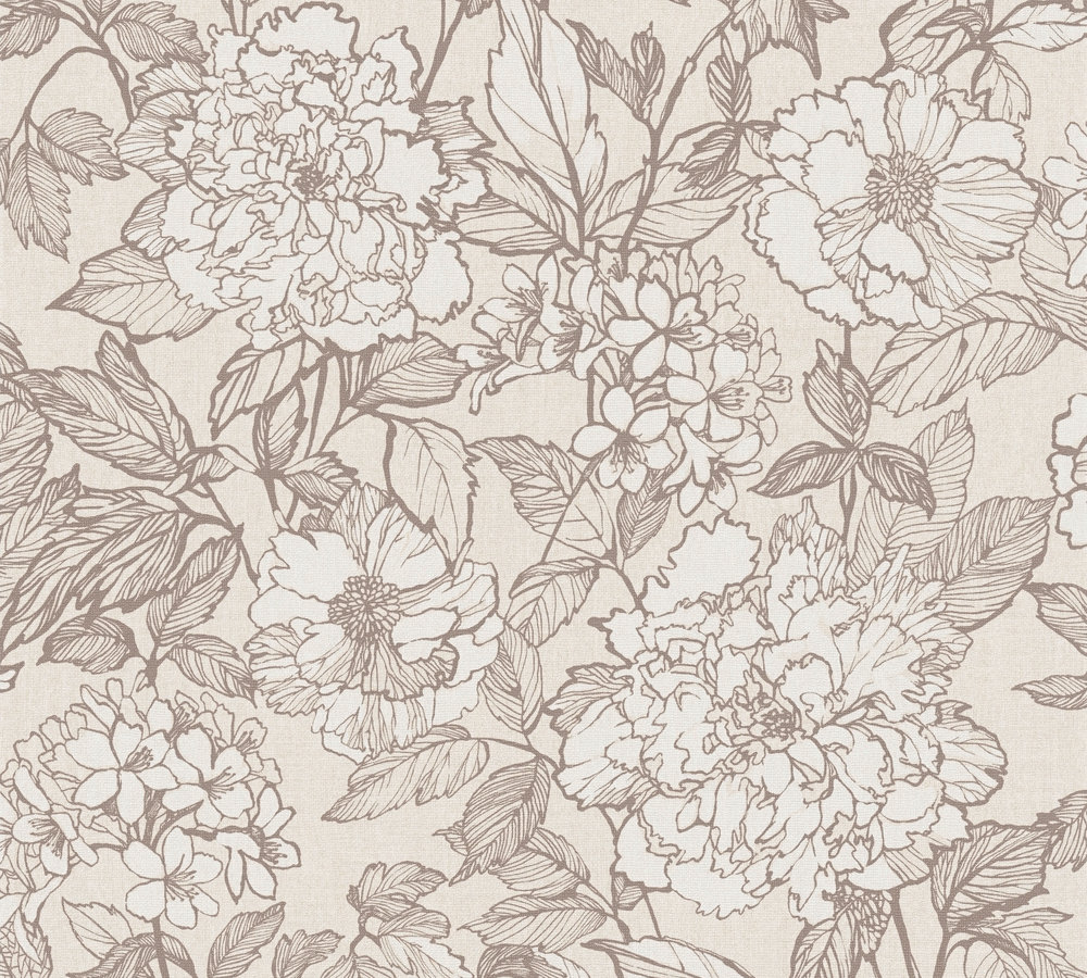 BN Walls Vliestapete Stylish beige/creme Blumen 65301