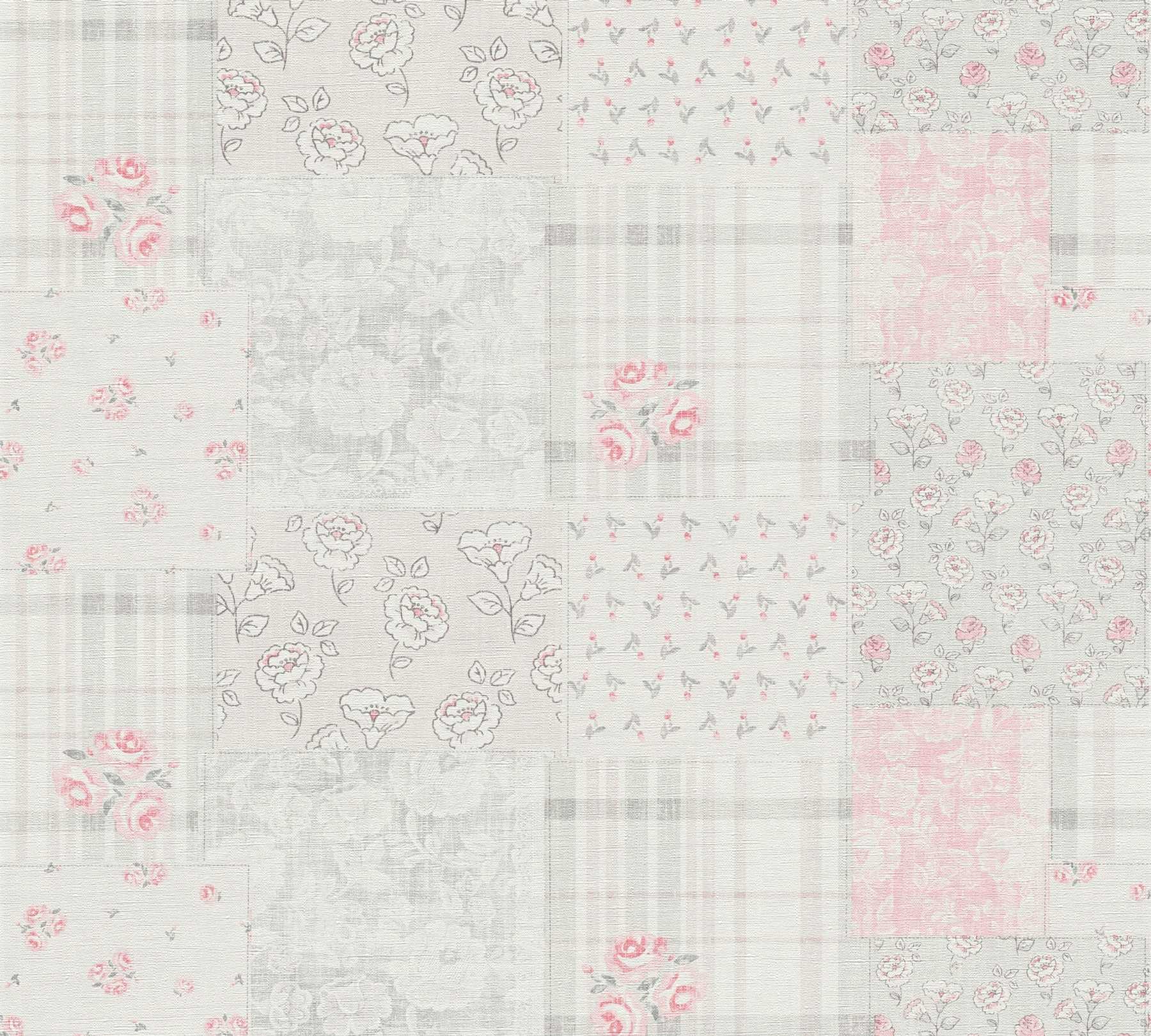 AS Vliestapete Maison Charme Blümchen grau 390663