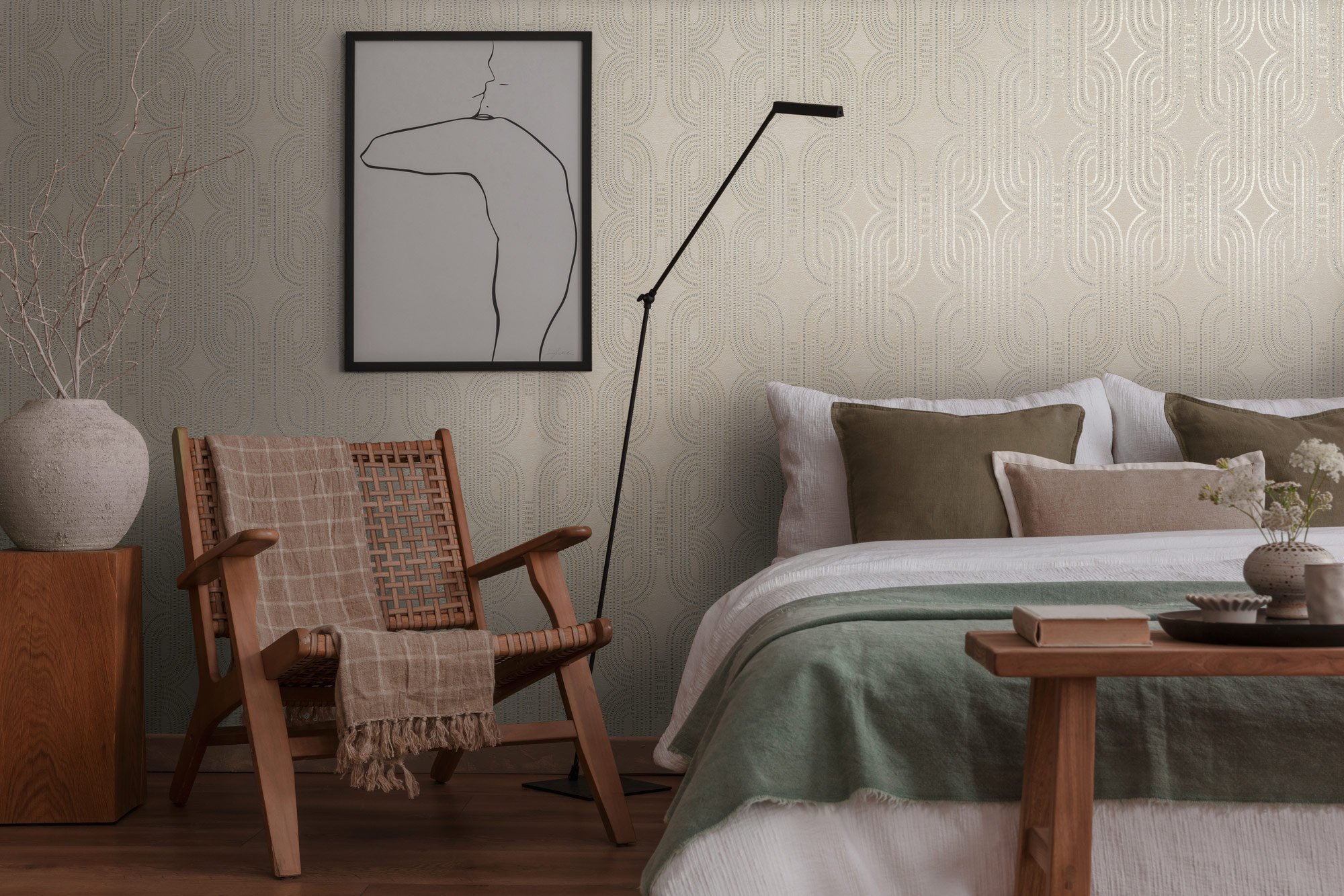 AS Vliestapete French Affair Struktur Beige 399371