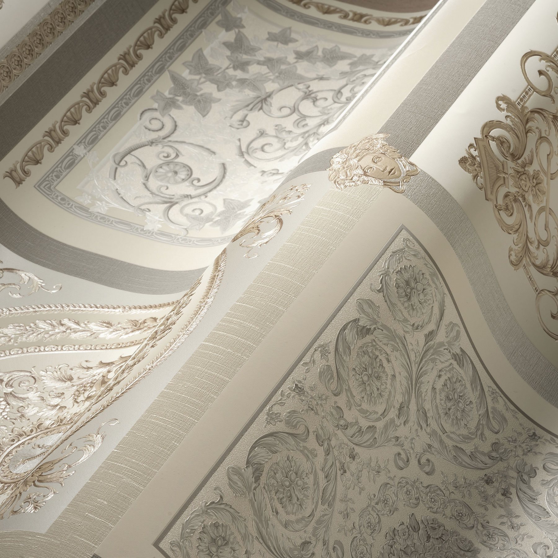 AS Vliestapete Versace 5 Barock Tapete Grau 387042