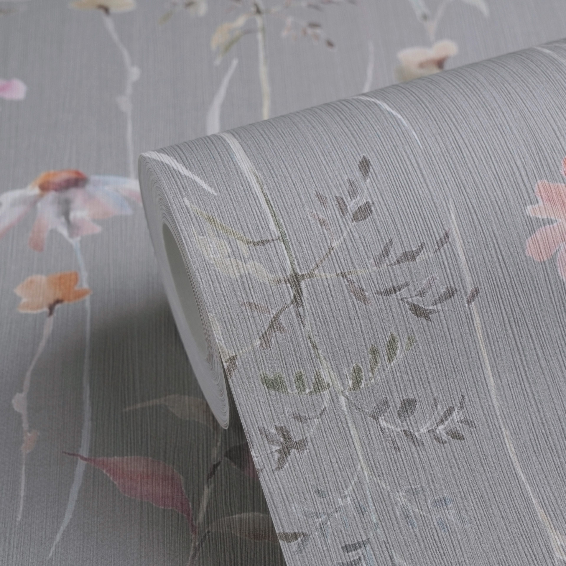 AS Vliestapete Trend Spectrum Blumentapete Grau 792372