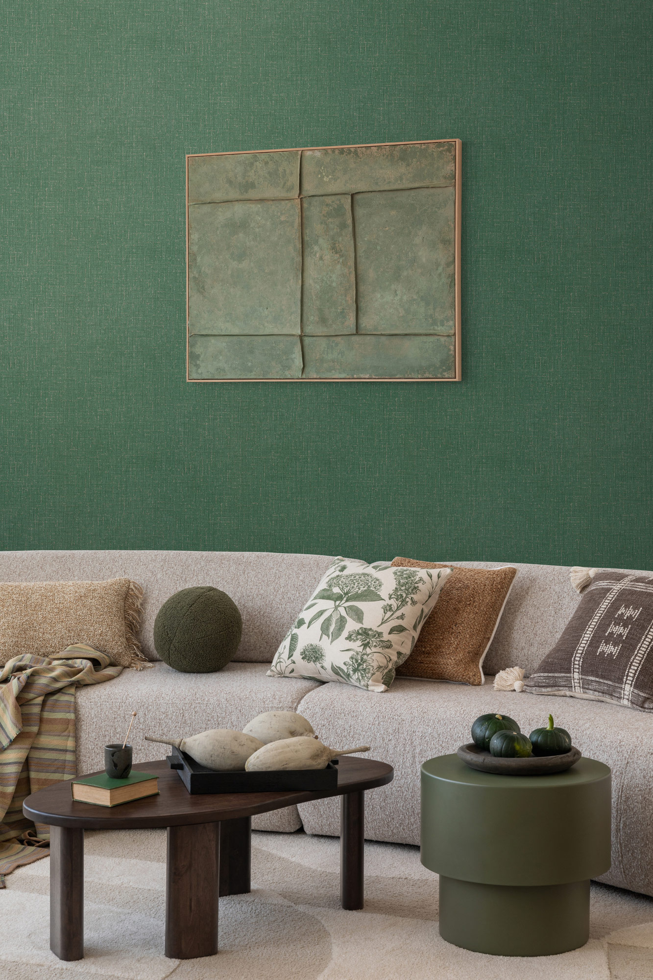 AS Vliestapete CosmoLiving Uni Grün 790673