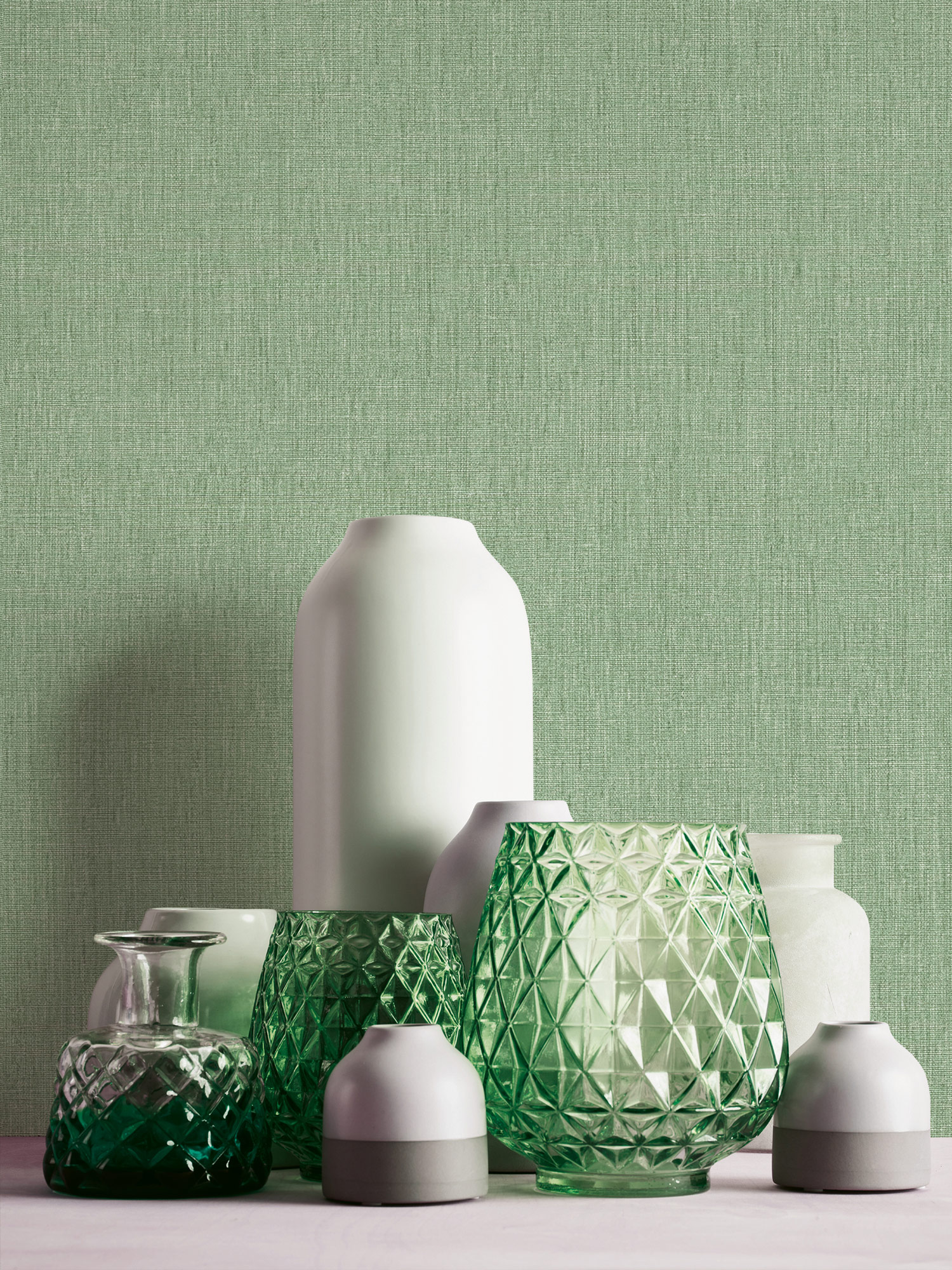 Livingwalls Vliestapete Stories of Life Uni Grün 396519