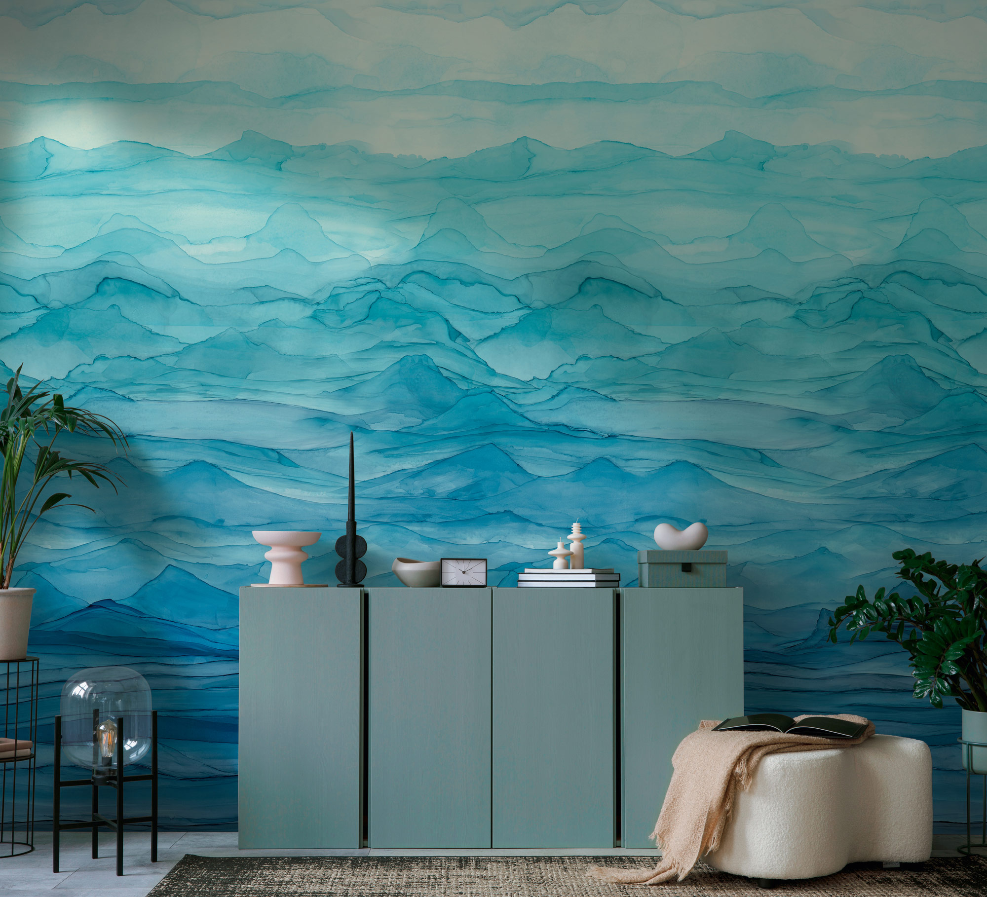 AS Fototapete The Wall 4 Abstrakt Blau 398181