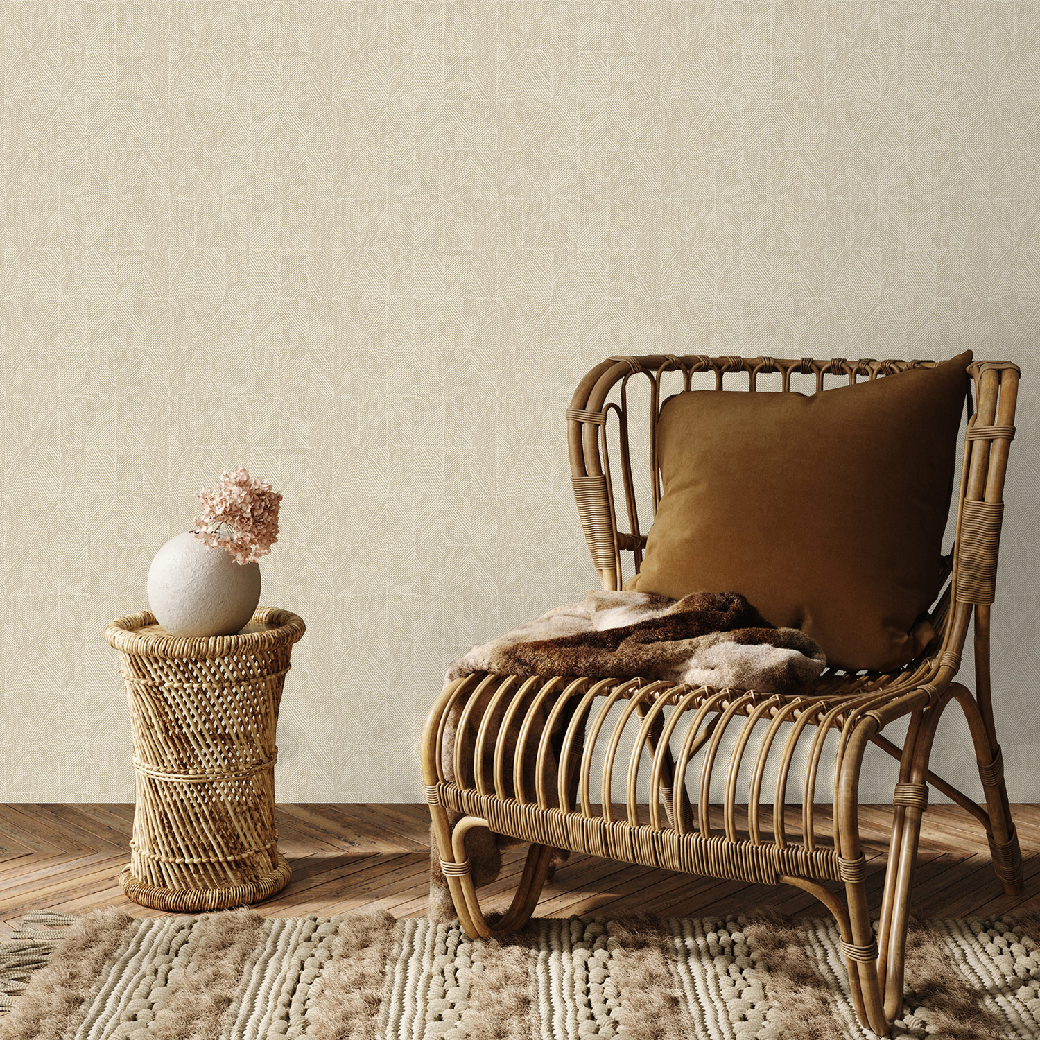 Hohenberger Vliestapete Chalk Rhompus Vanilla 65505