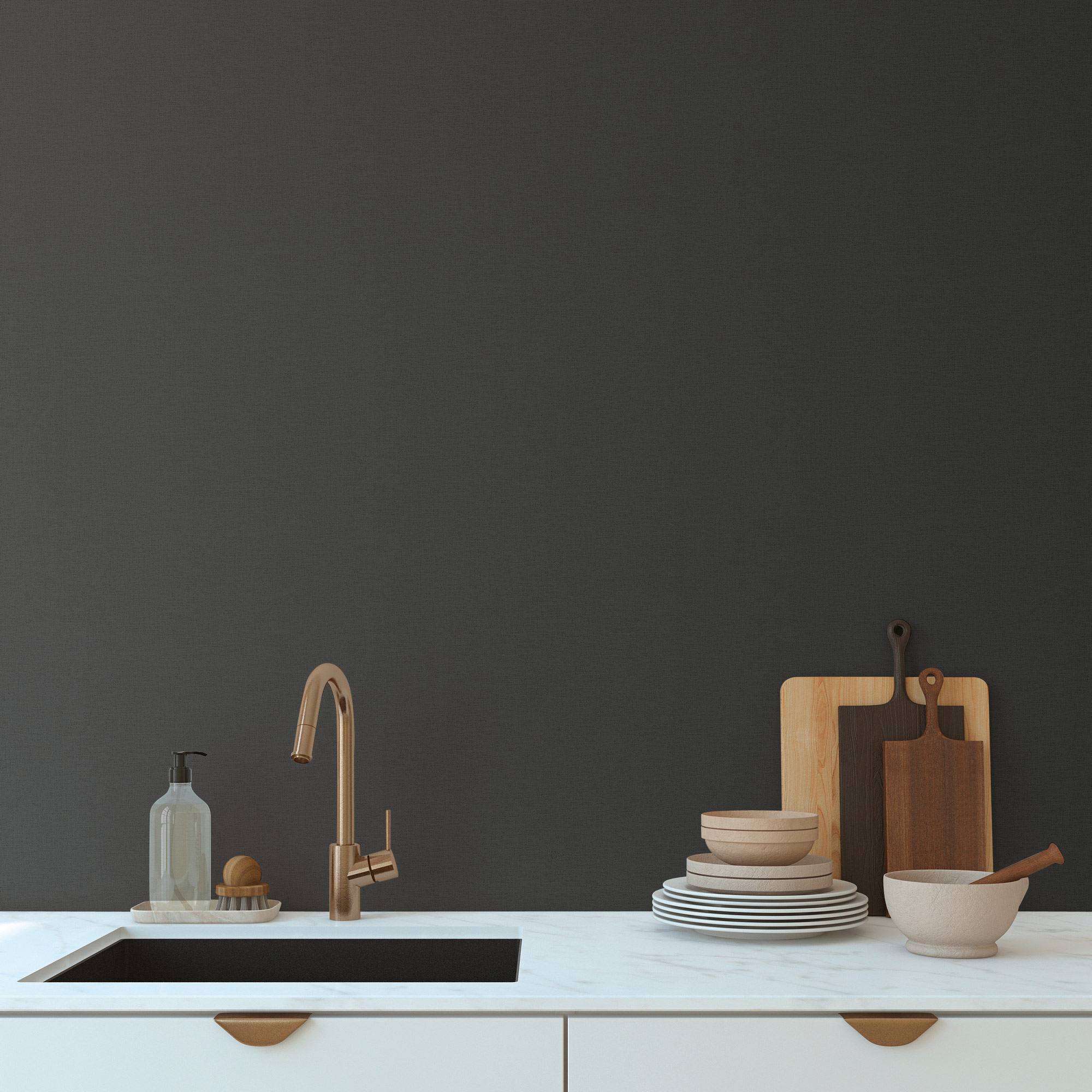 AS Vliestapete PintWalls 3 Unitapete Schwarz 371781