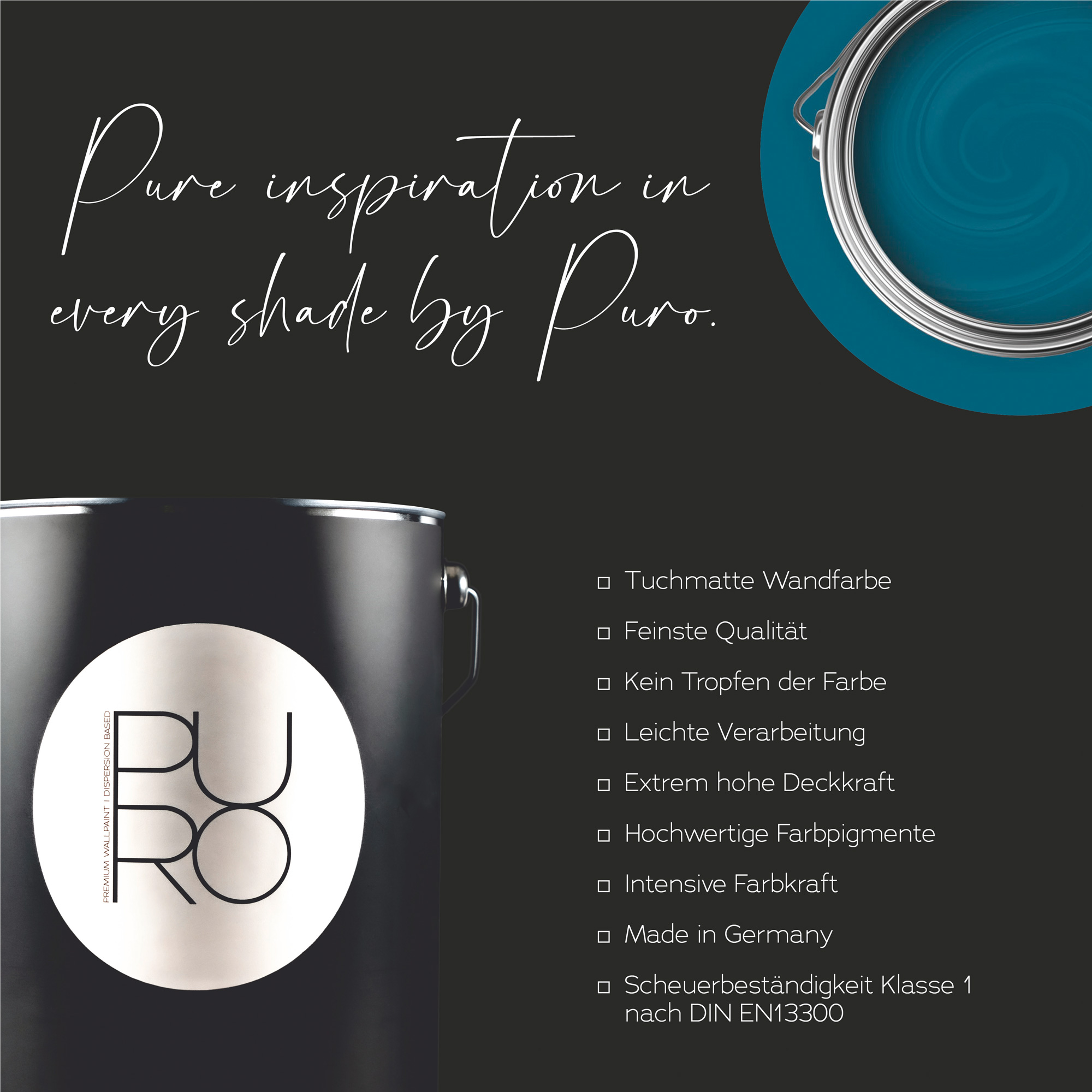 AS Premium Innenwandfarbe Puro c3004 ocean blue 1 L