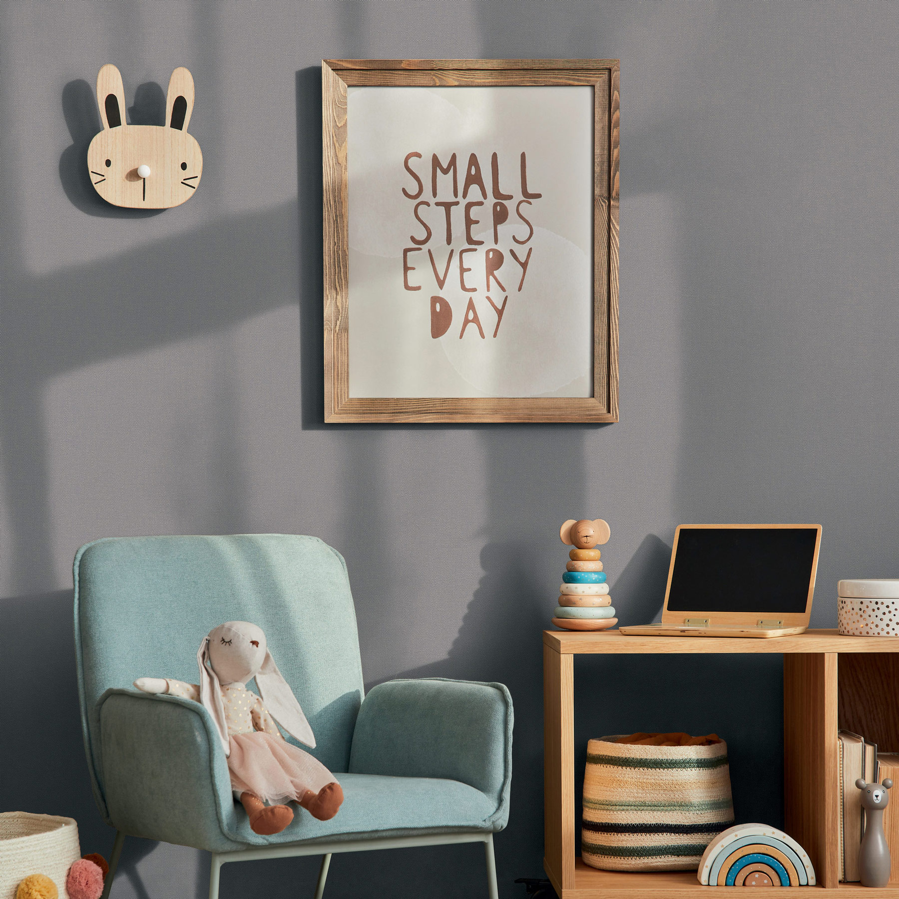 AS Vliestapete Kids Studio Unitapete Grau 936764