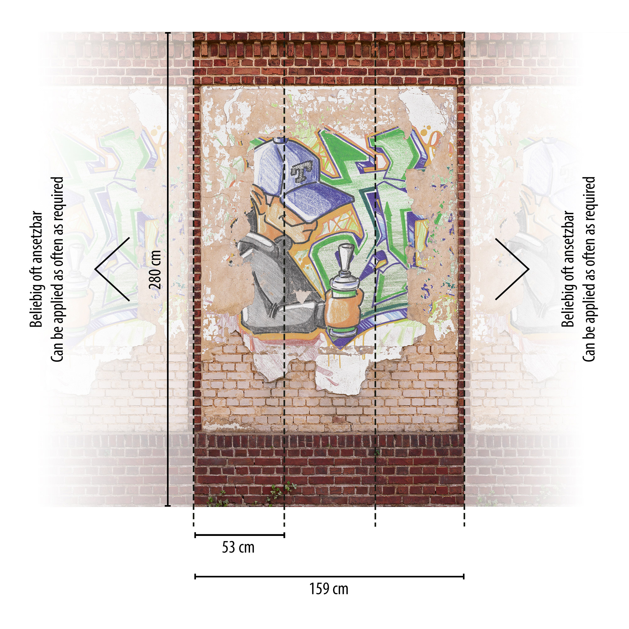 Livingwalls Vliestapete The Wall II Graffiti 392411