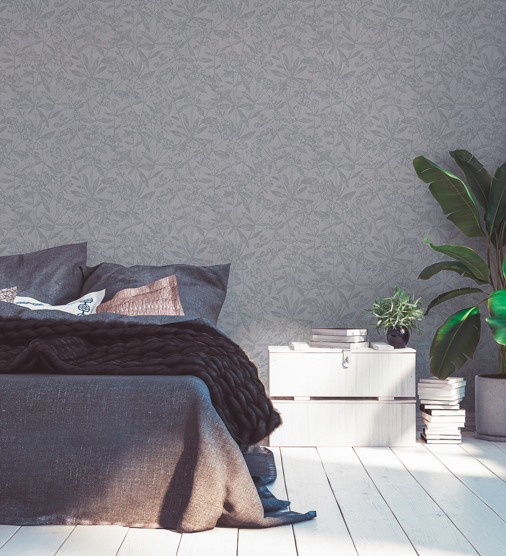 AS Vliestapete Terra Floral grau 389244