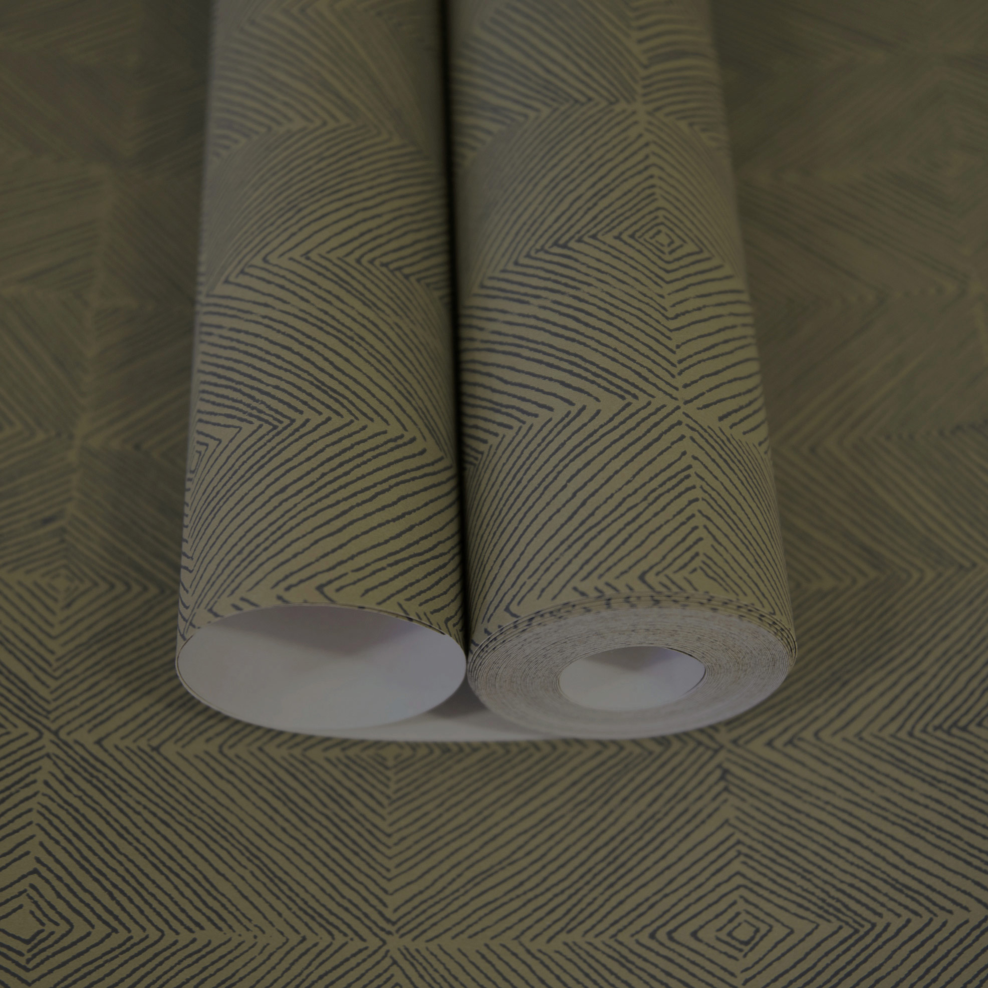 Hohenberger Vliestapete Chalk Rhompus Olive 65486