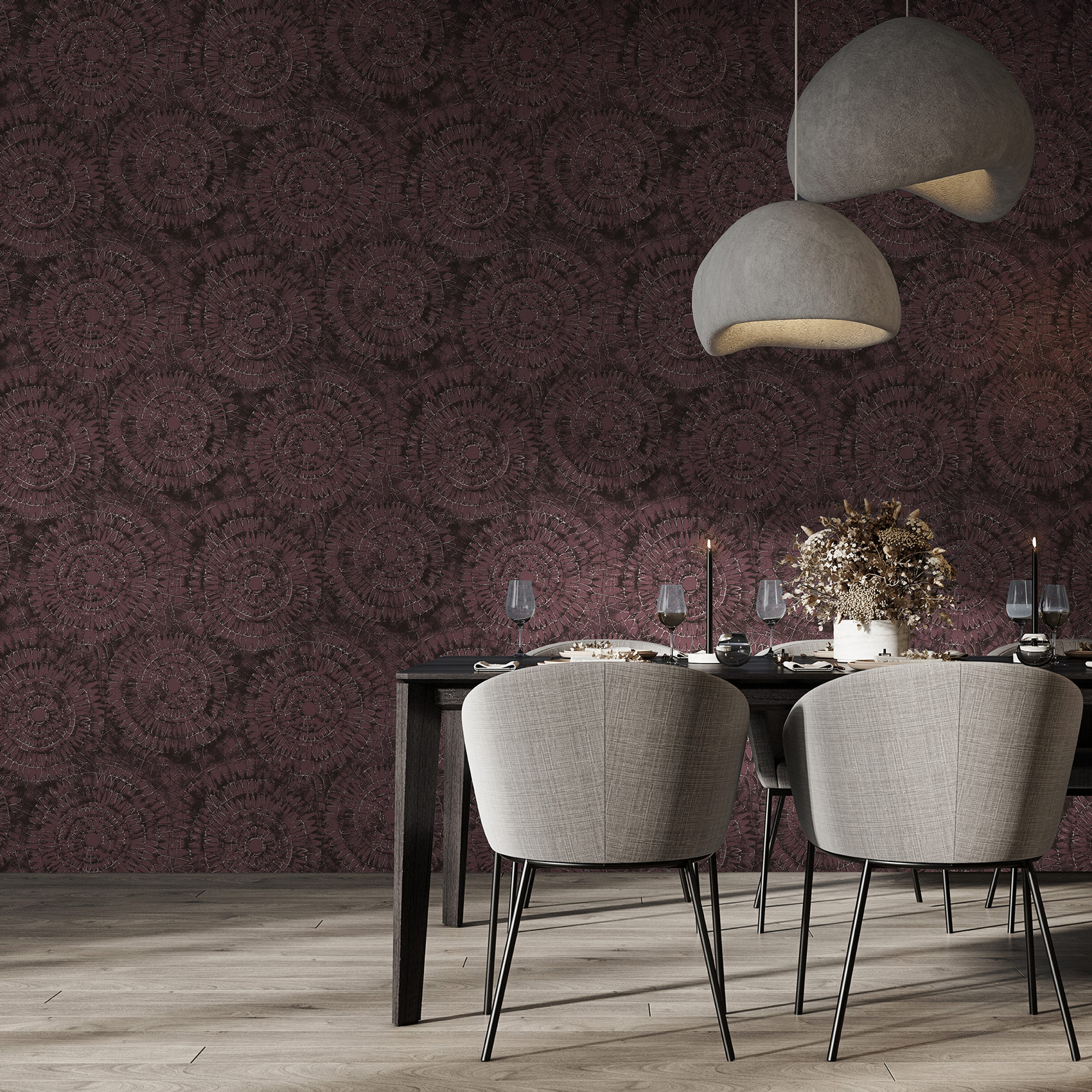 Hohenberger Vliestapete Chalk Notre Dame Wine 65563