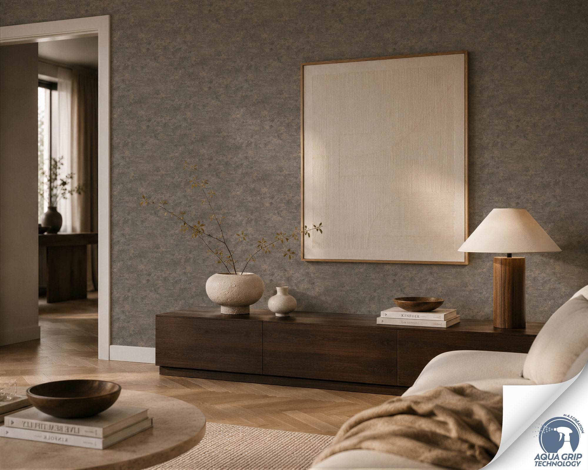 AS Vliestapete Cosiness Designdrop 2 Struktur Grau 793186