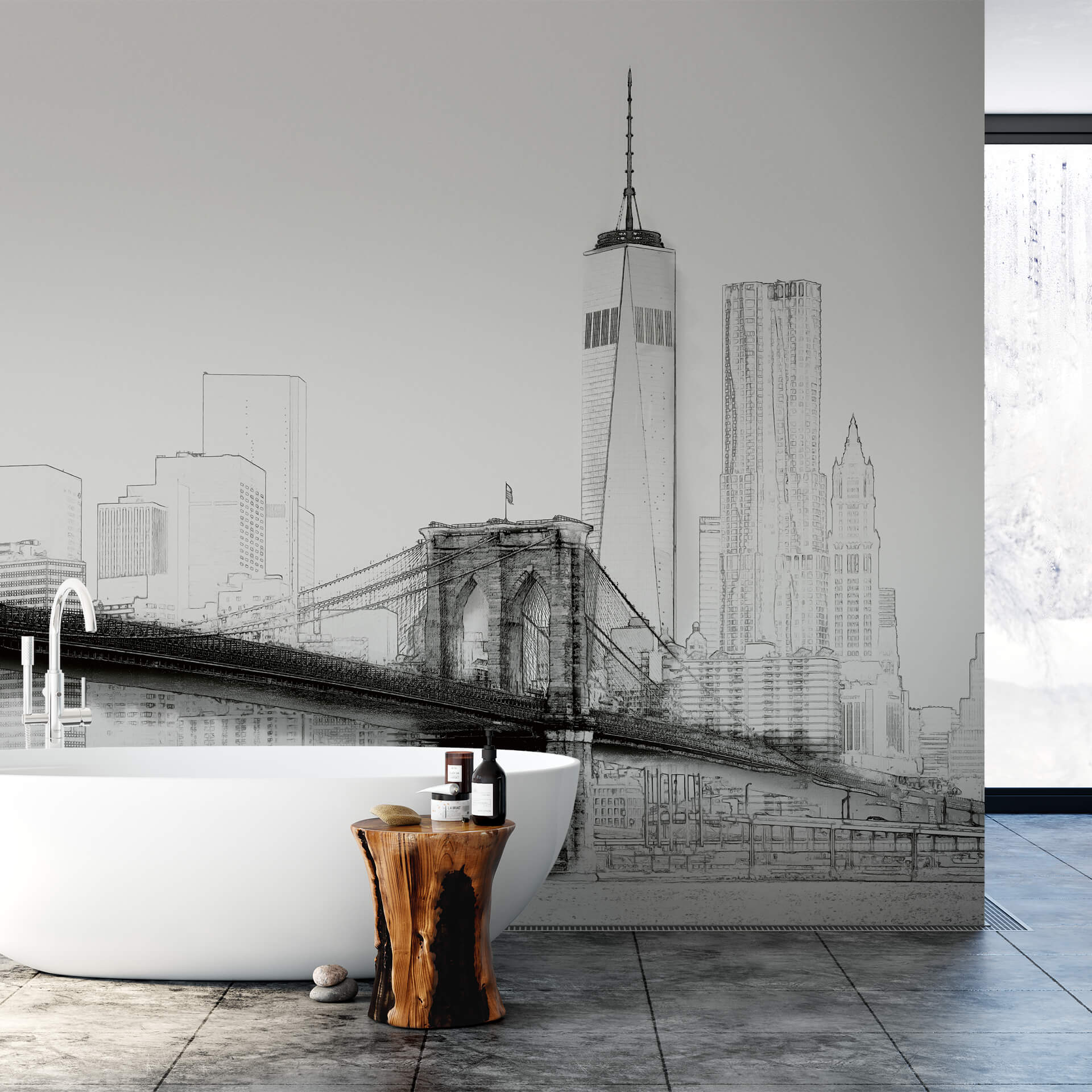 AS Fototapete Designwalls 2.0 New York Art Illustration Blac