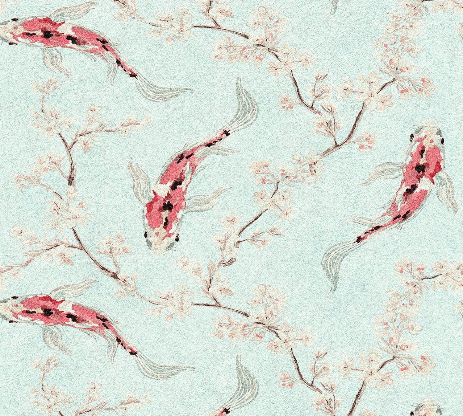 AS Vliestapete Asian Fusion Fische Kois Blau 374621