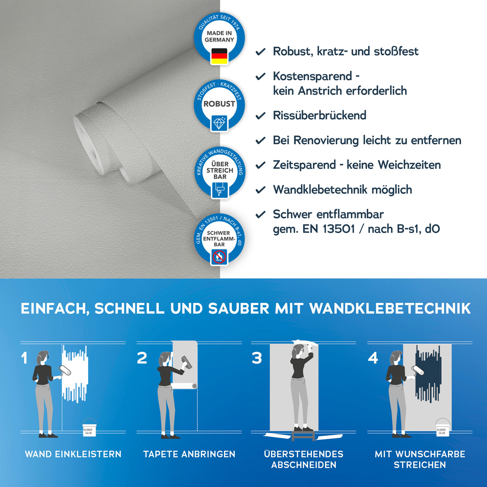 AS Vliestapete Meistervlies 8 überstreichbar 575210