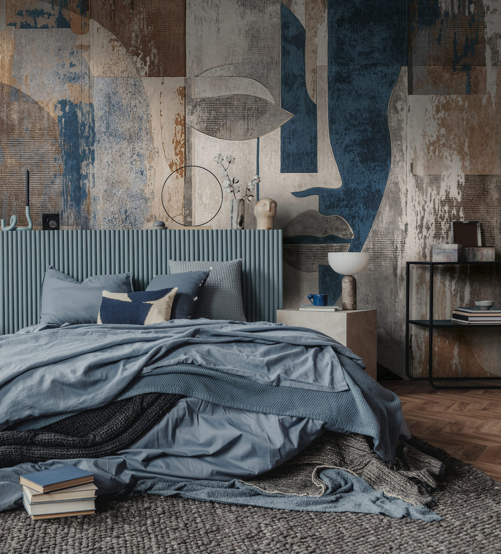 AS Fototapete The Wall 4 Abstrakt Blau 792472