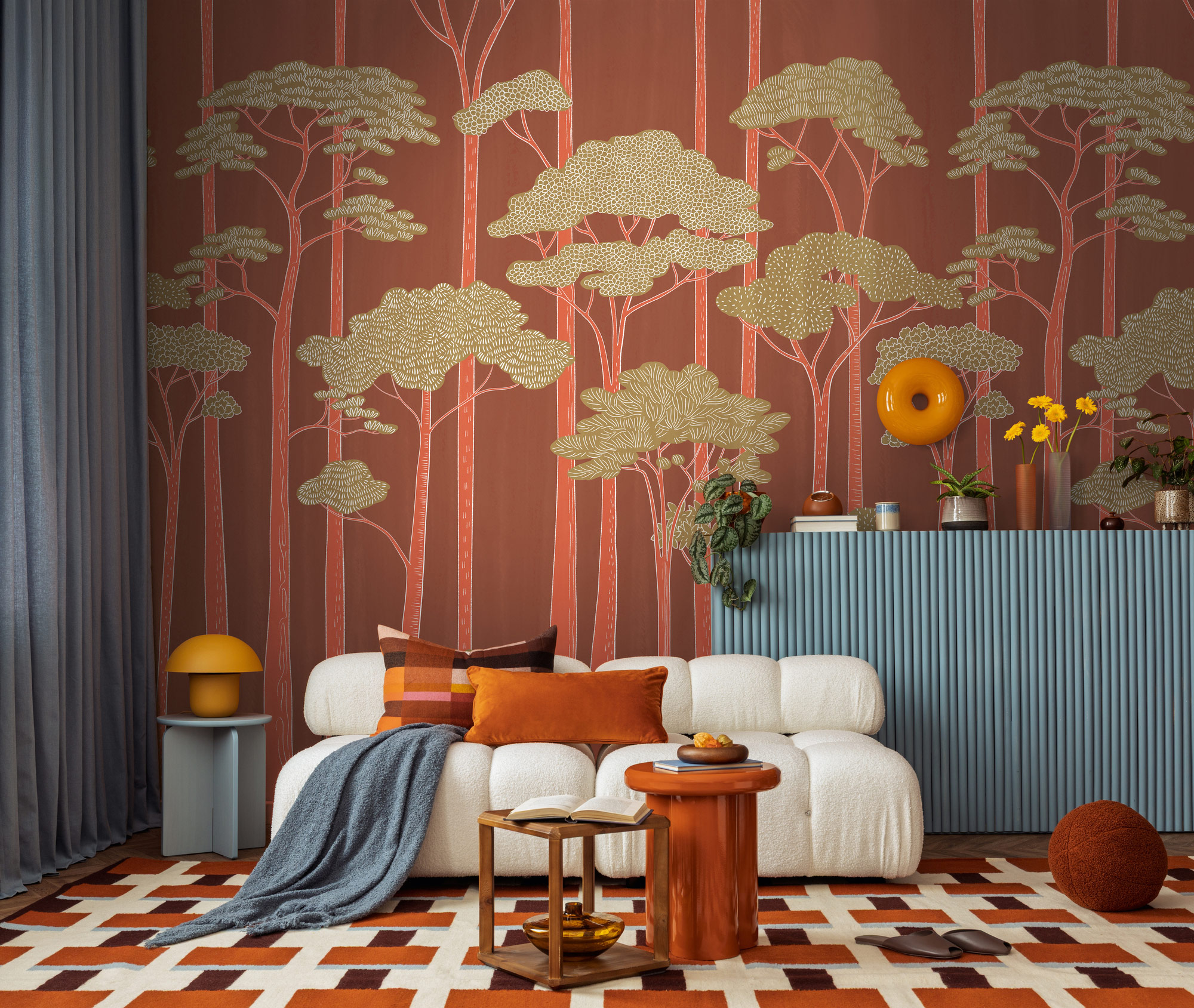 AS Fototapete The Wall 4 Wald Rot 792228