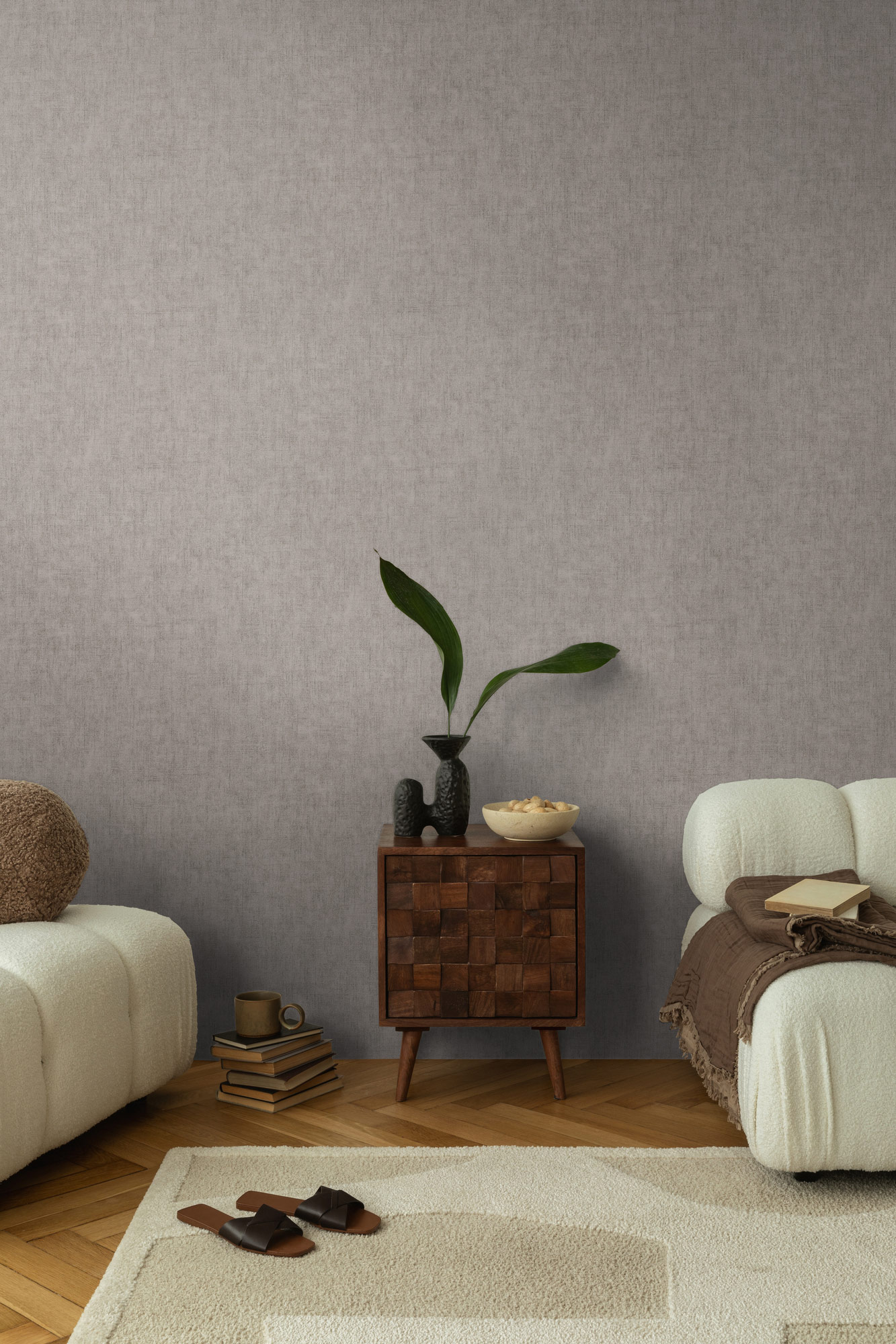 AS Vliestapete CosmoLiving Uni Grau 791104