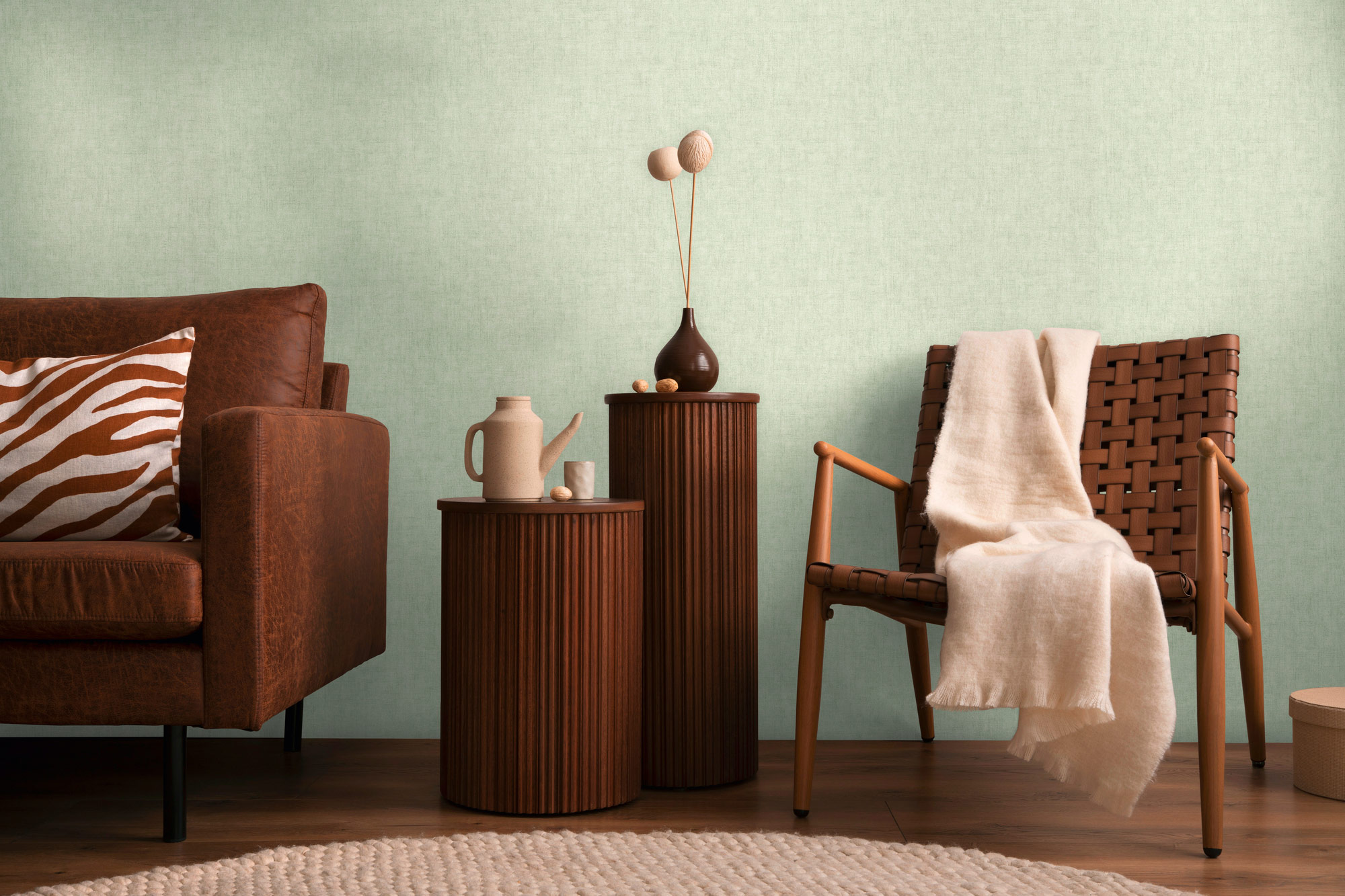 AS Vliestapete CosmoLiving Uni Grün 791099