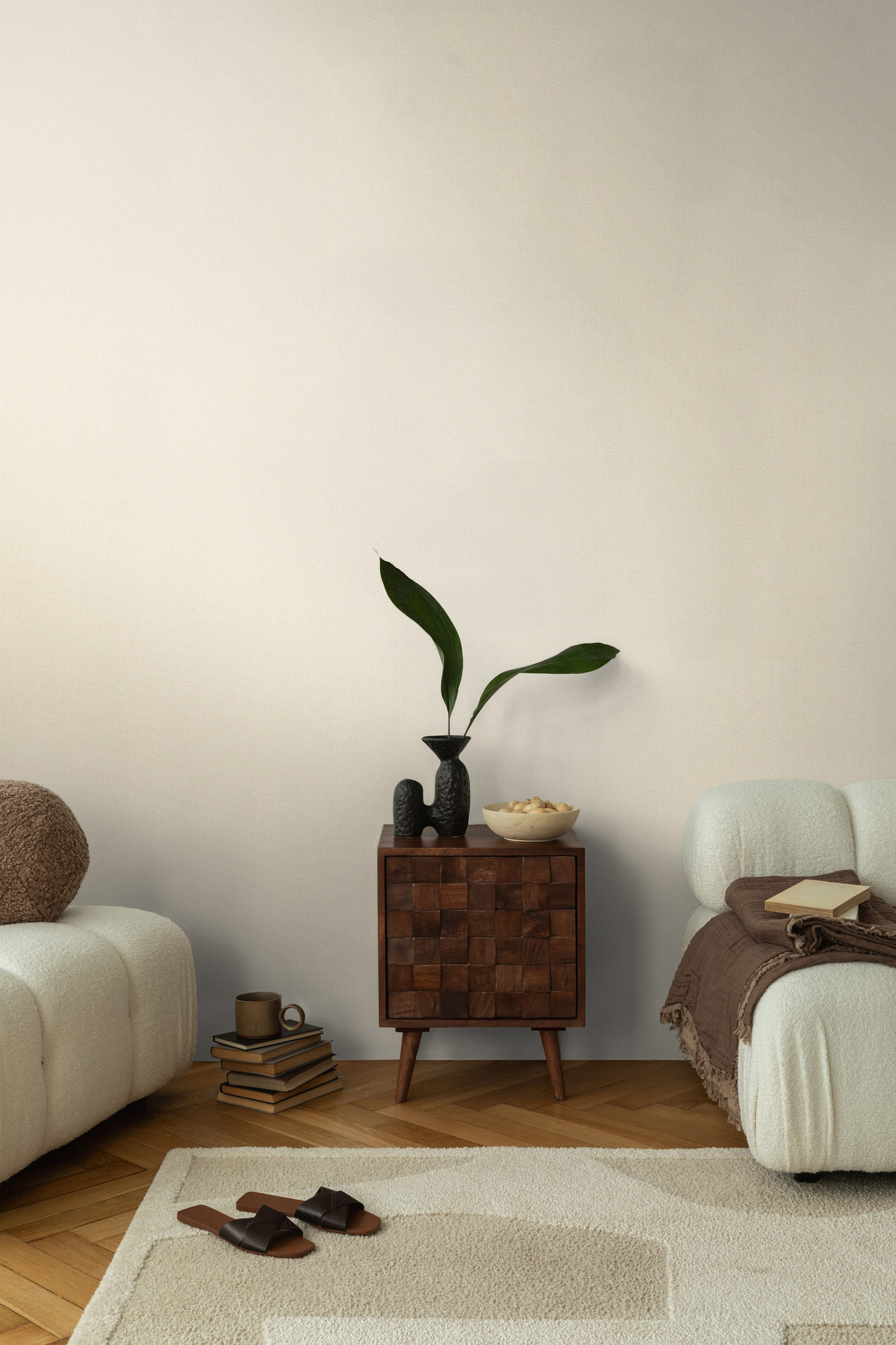 AS Vliestapete CosmoLiving Uni Creme 790651