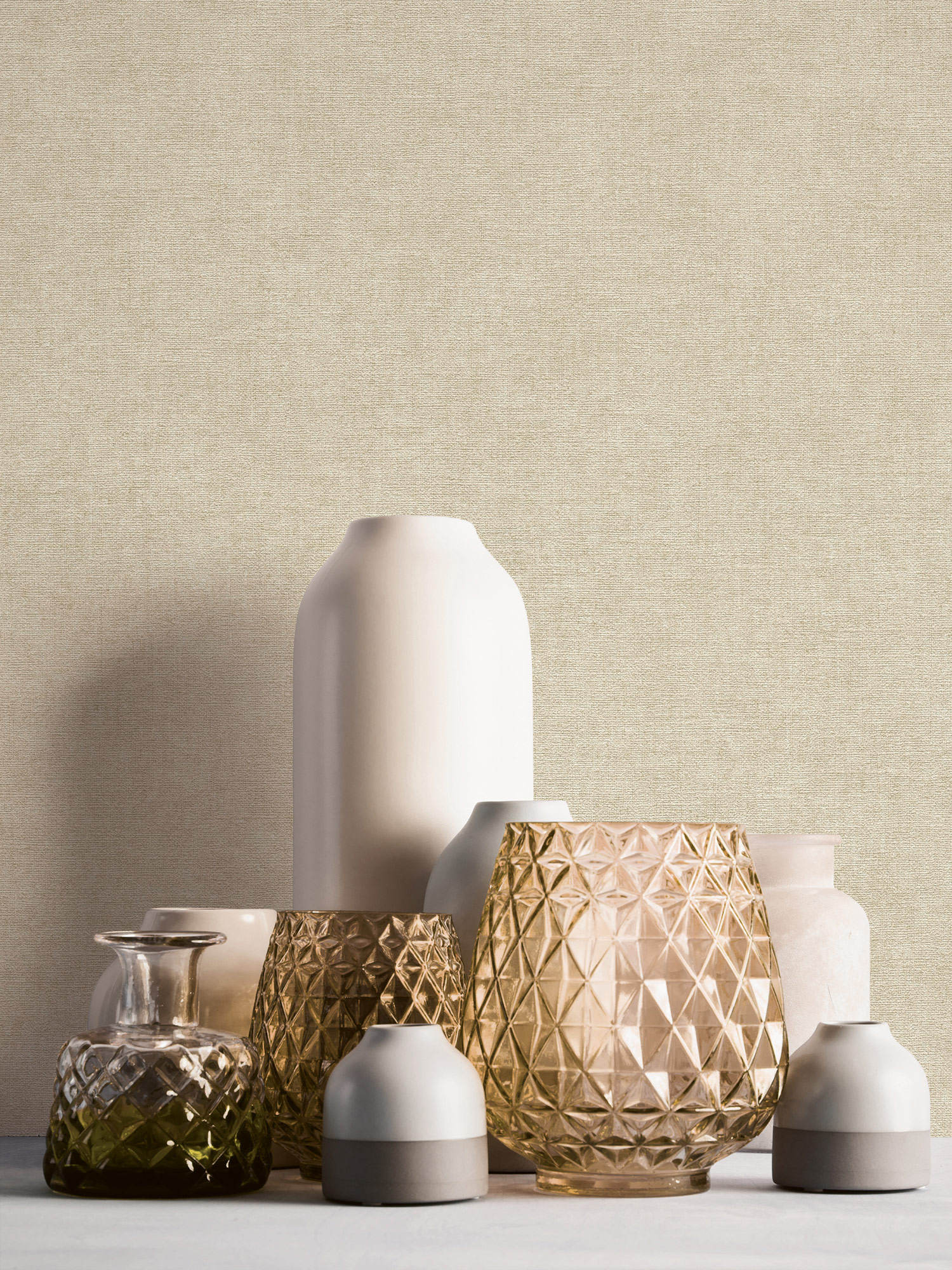 AS Vliestapete MS Hot Spots Unis Beige 395654